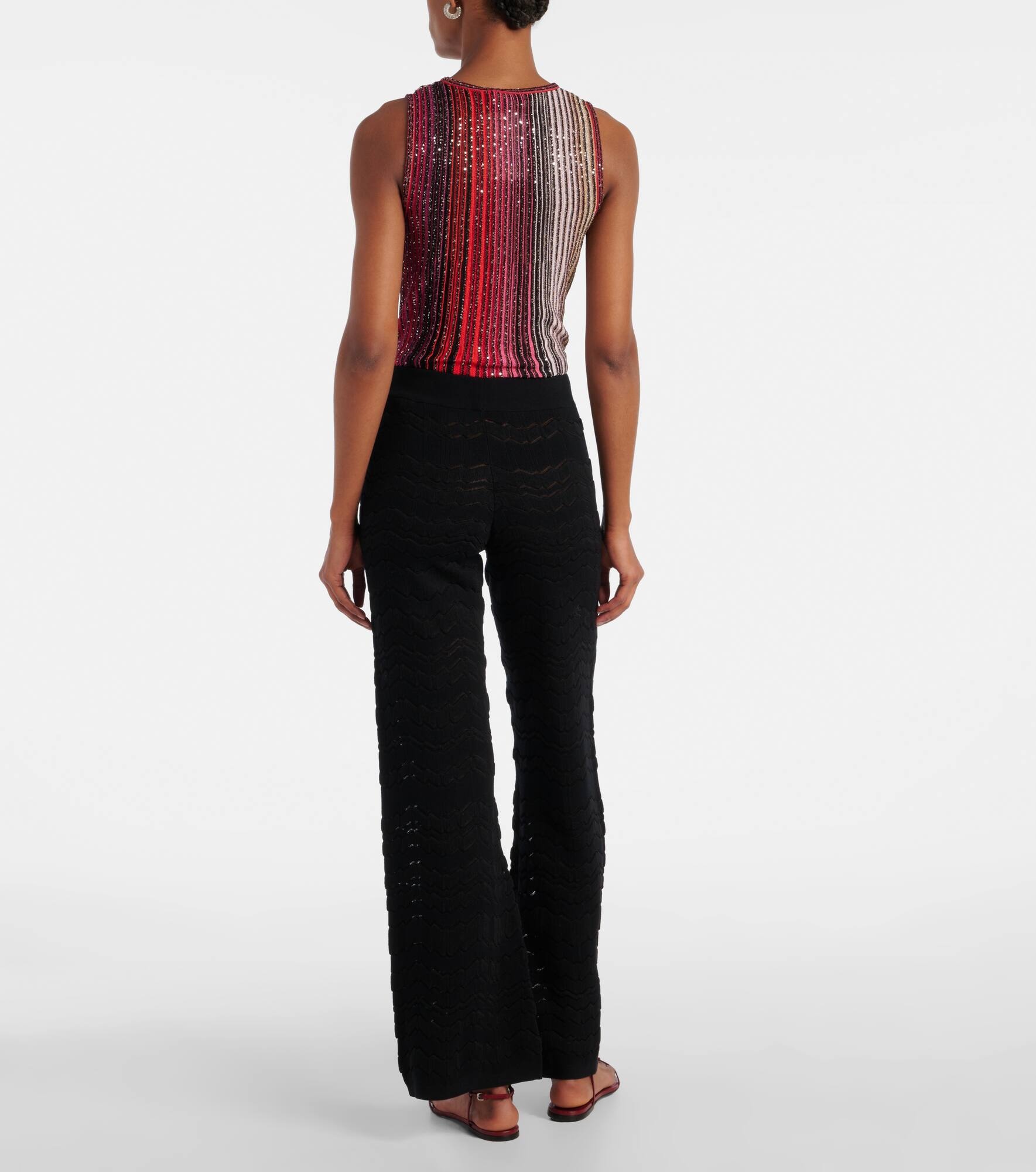 Zig Zag semi-sheer straight pants - 3