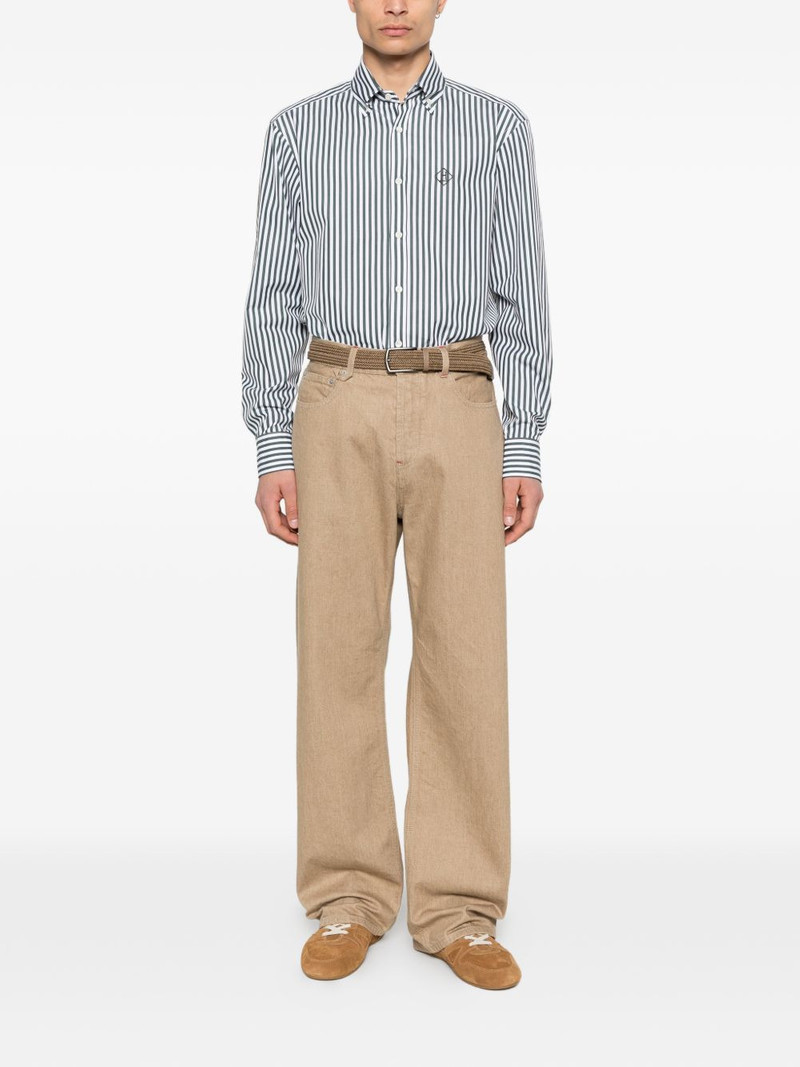 Herno striped-pattern logo-embroidery shirt outlook