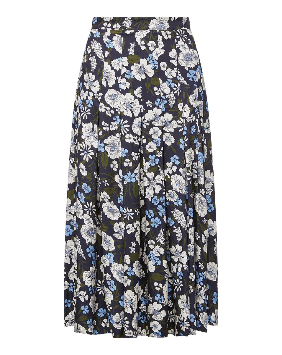 NORRIS FLORAL PLEATED MIDI SKIRT - 1