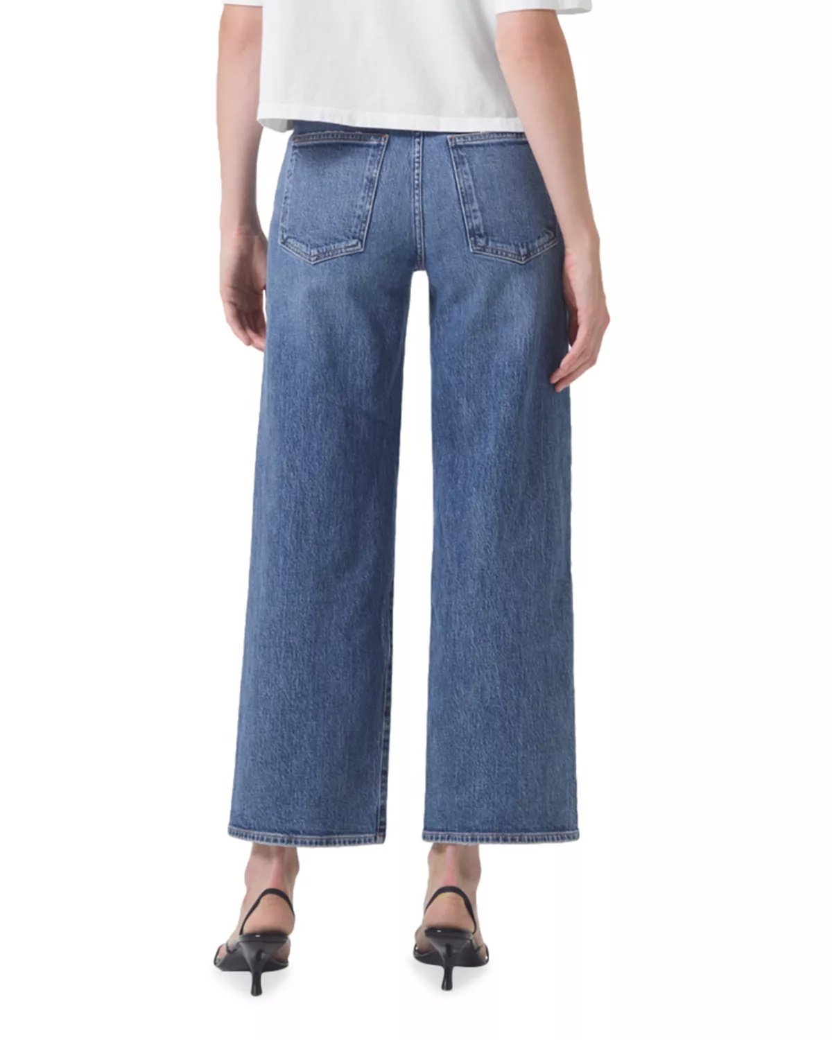 Harper Mid Rise Wide Ankle Jeans in Moor - 2