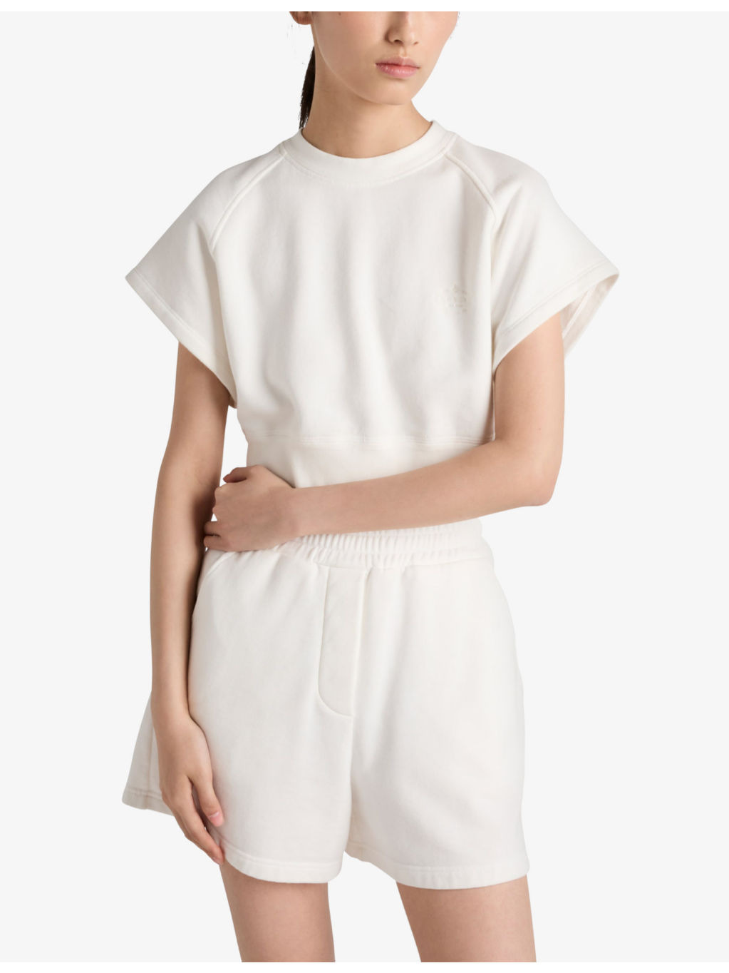 Elasticated-waist cotton-fleece shorts - 3