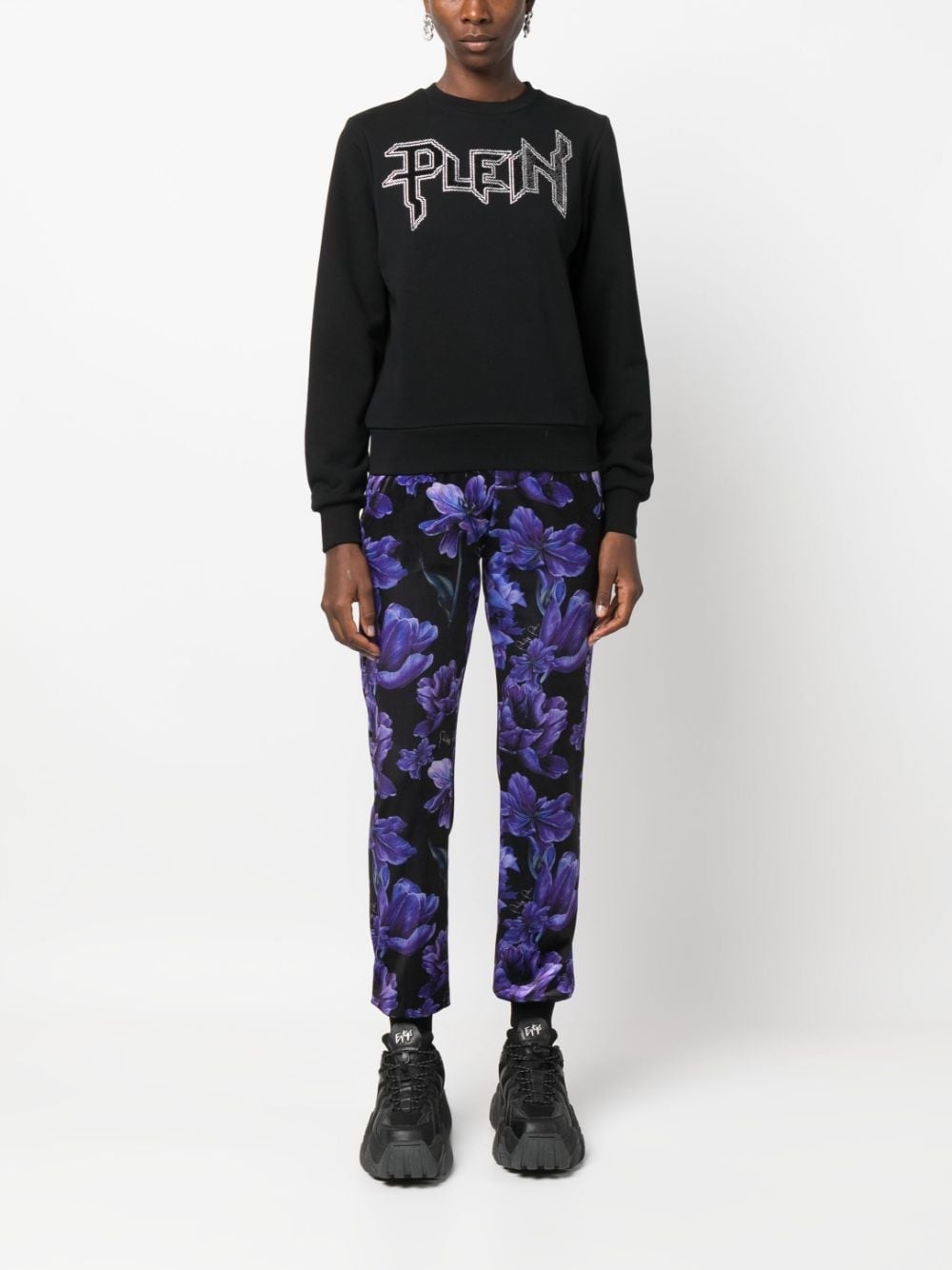 floral-print logo-appliqué track pants - 2