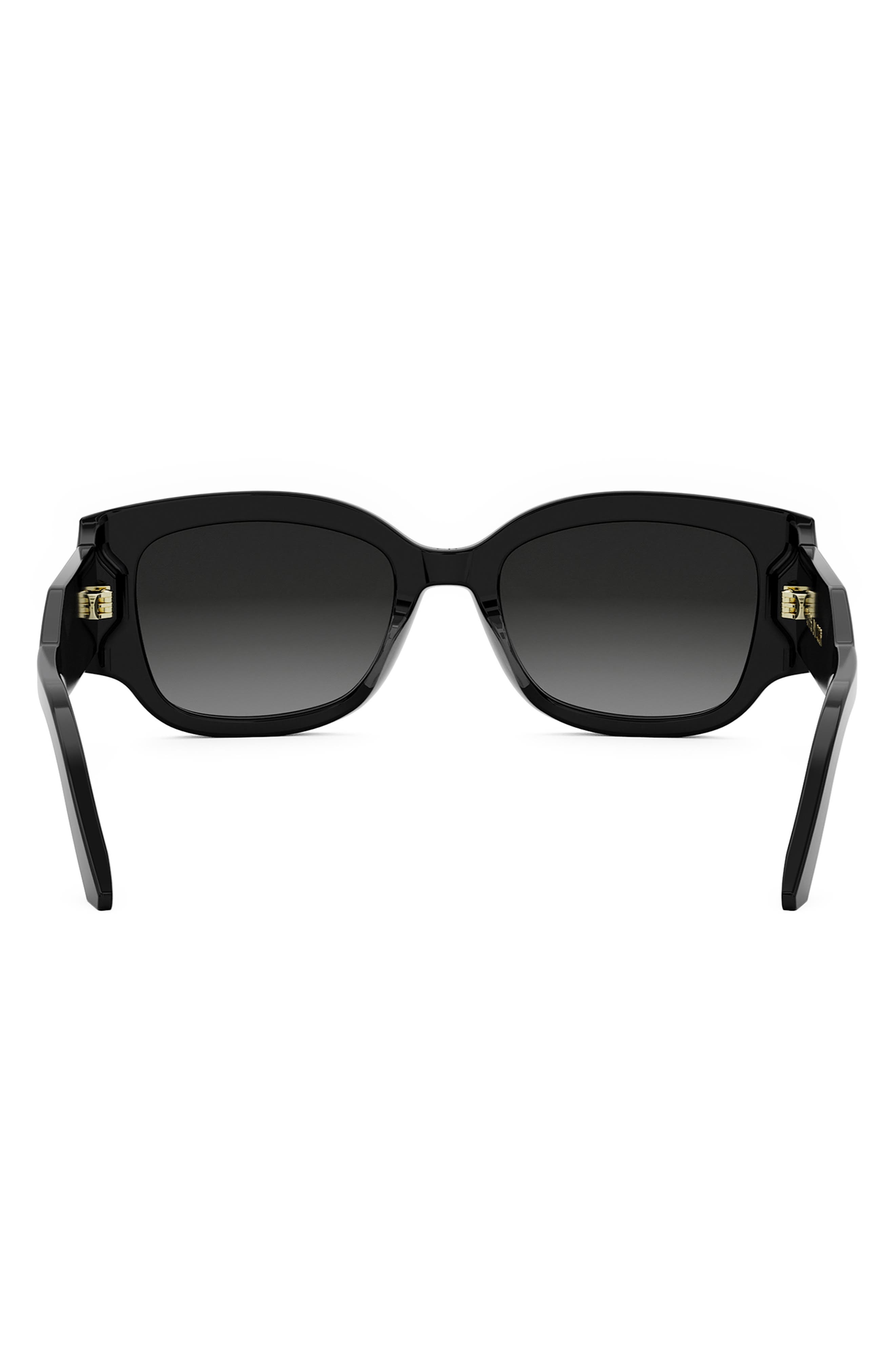 'DiorSignature S13I 52mm Rectangular Sunglasses in Shiny Black /Gradient Smoke at Nordstrom - 8