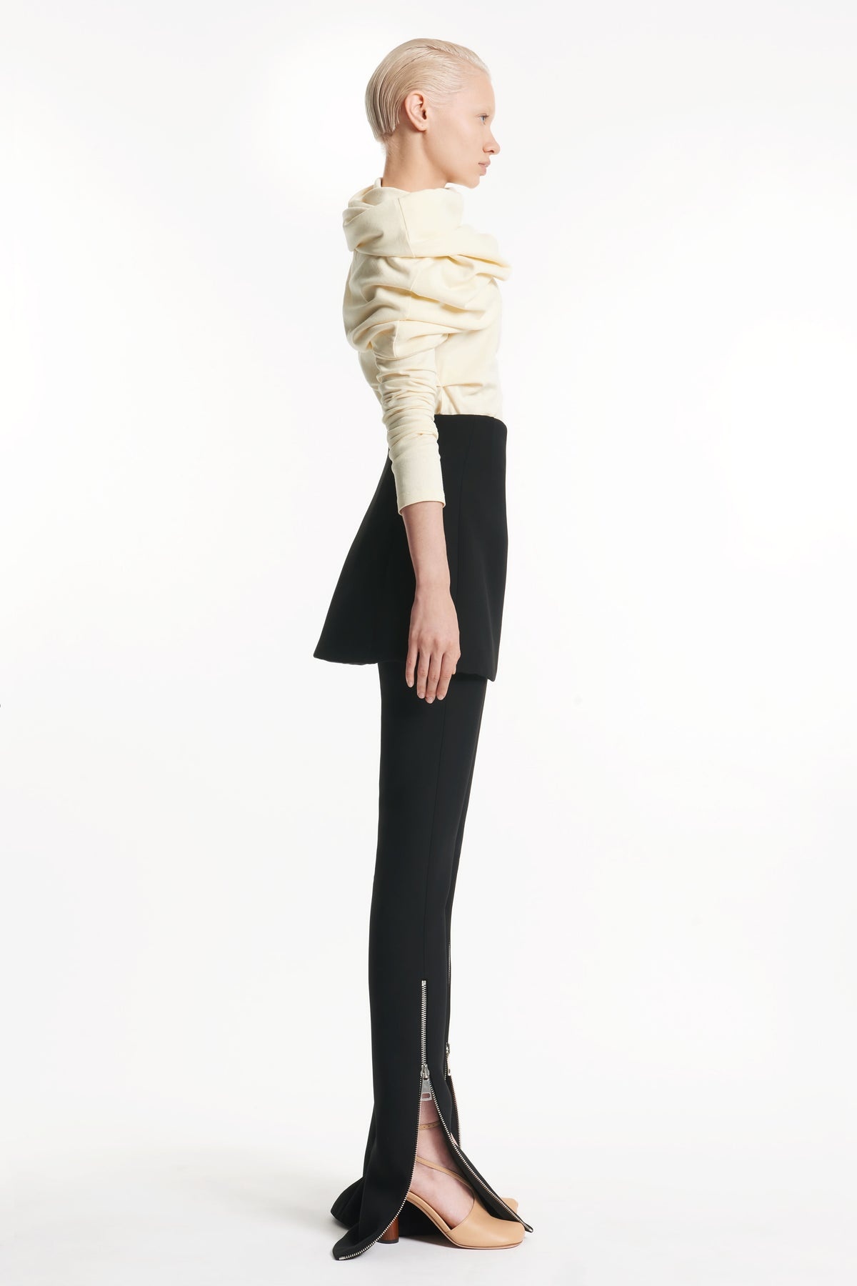 BASQUE TROUSERS WITH ZIPS NO POCKETS BLACK - 3