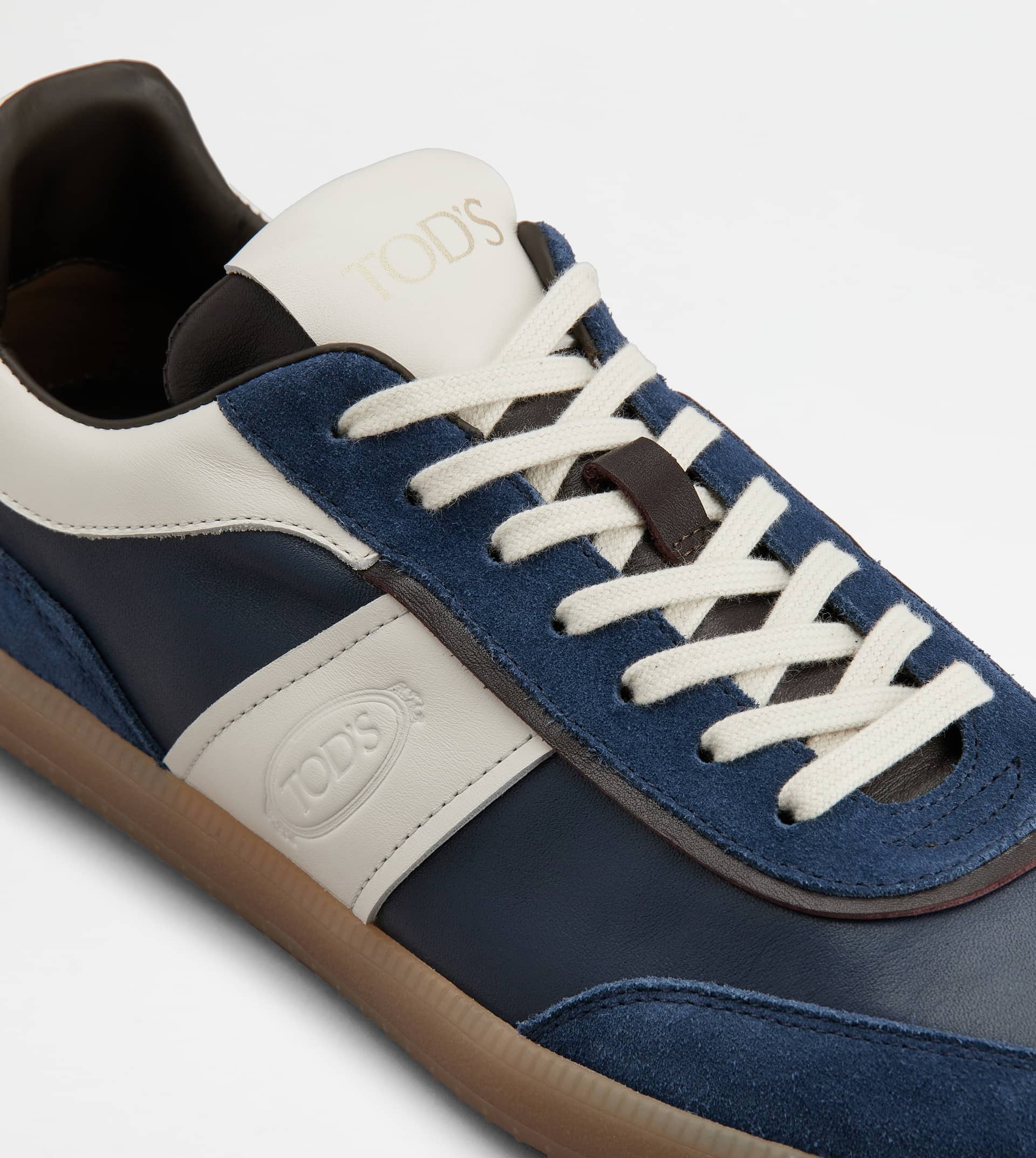 TOD'S TABS SNEAKERS IN SUEDE - WHITE, BLUE, BROWN - 5