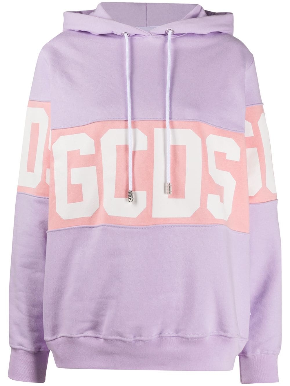 colour-block hooded logo sweatshirt  - 1