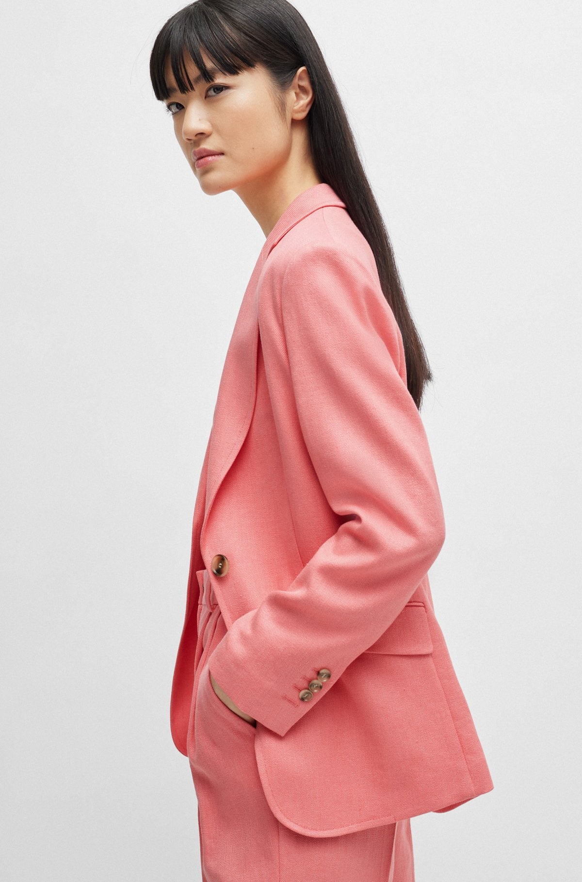 RELAXED-FIT JACKET IN LINEN-BLEND TWILL - 6