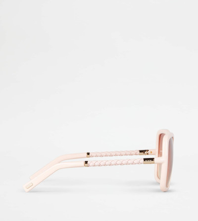 Tod's SUNGLASSES WITH TEMPLE IN LEATHER - PINK outlook