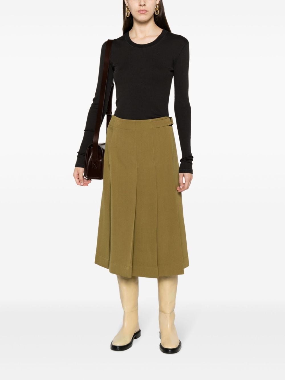 pleated wool wrap skirt - 2