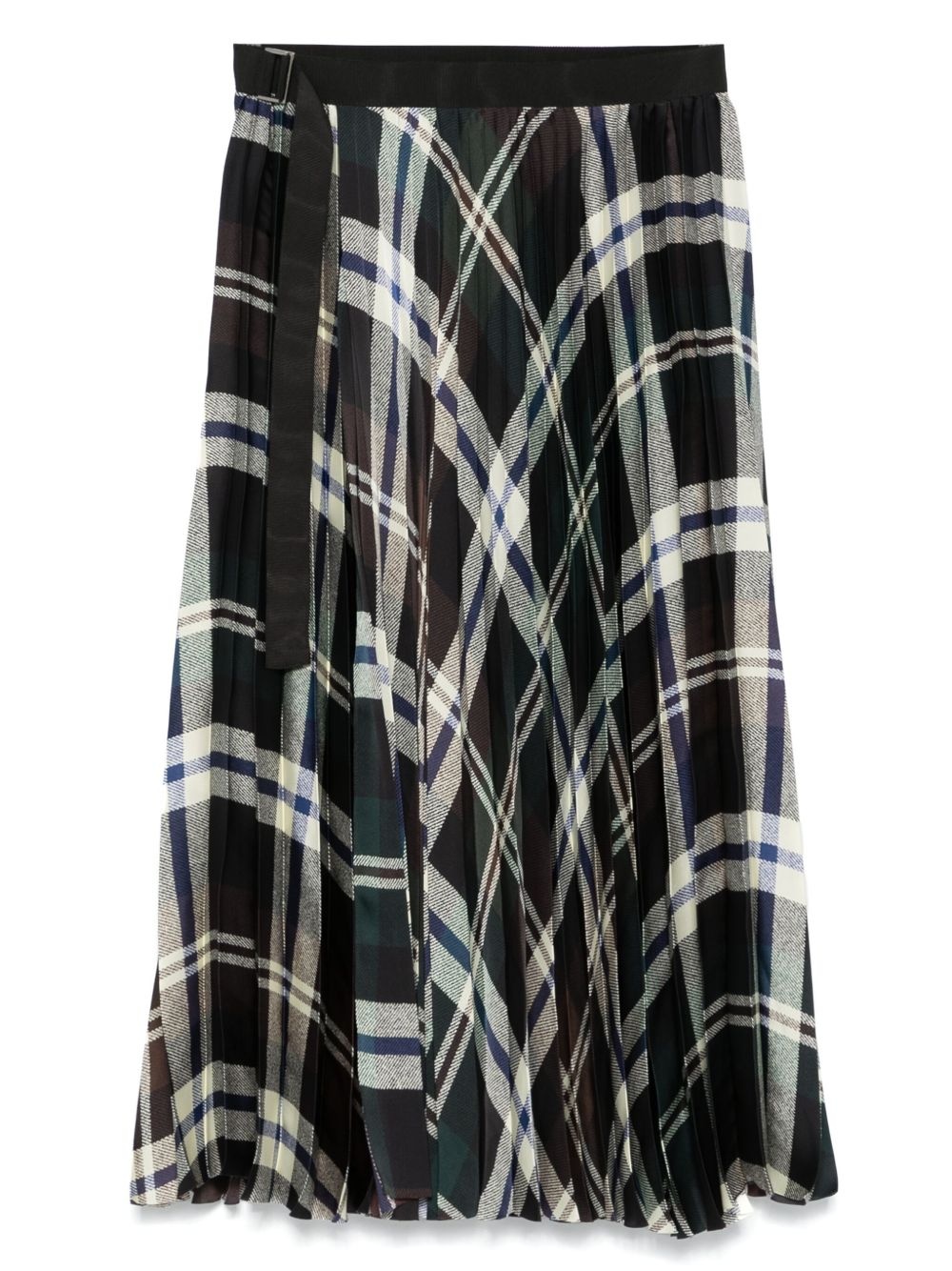 checked midi skirt - 1