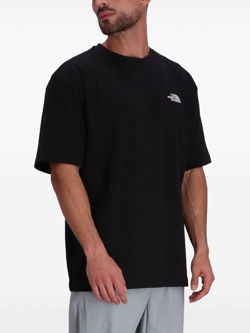 logo-embroidered cotton T-shirt - 3