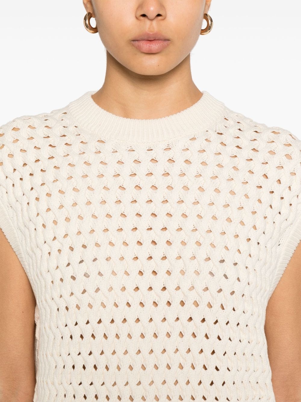 cable-knit vest - 5