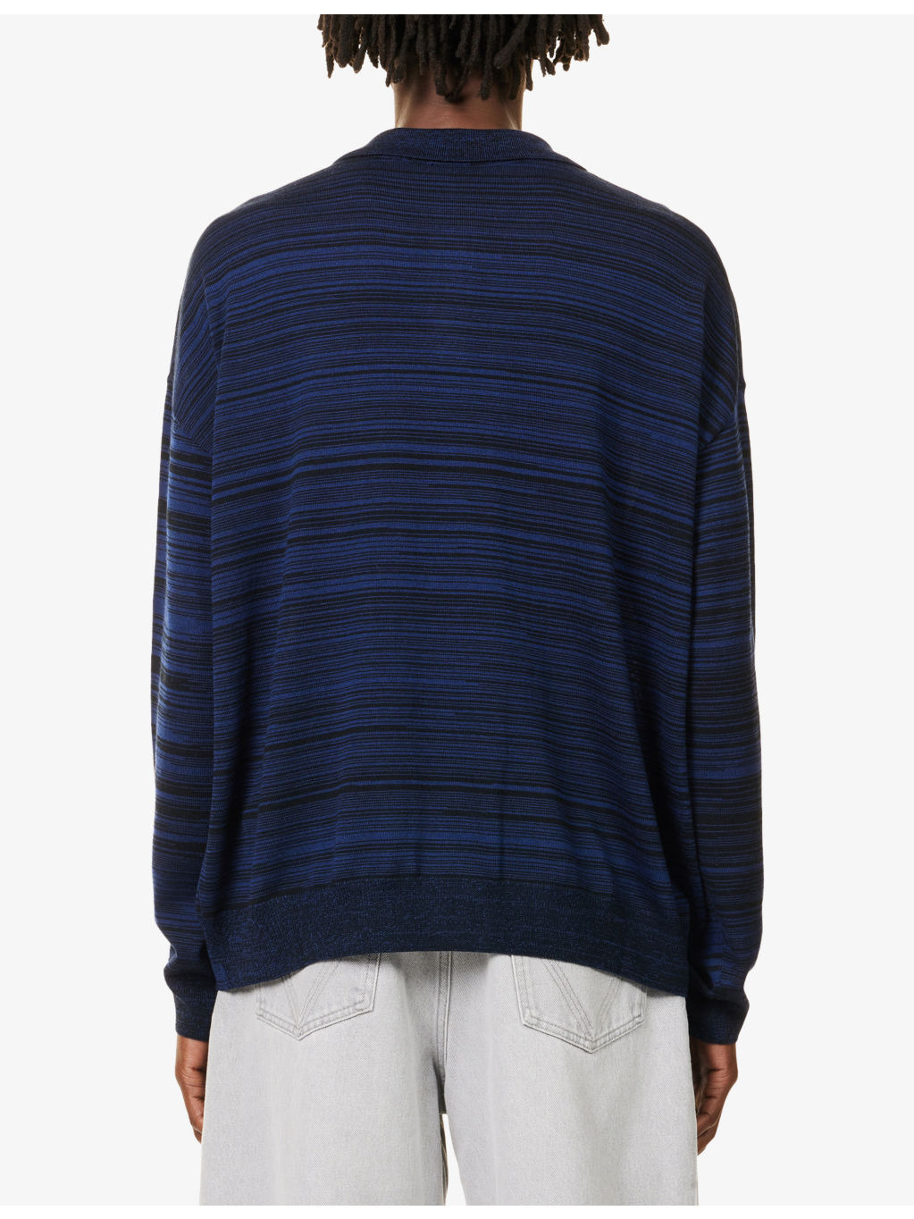 Striped Polo-Collar Wool Jumper - 4