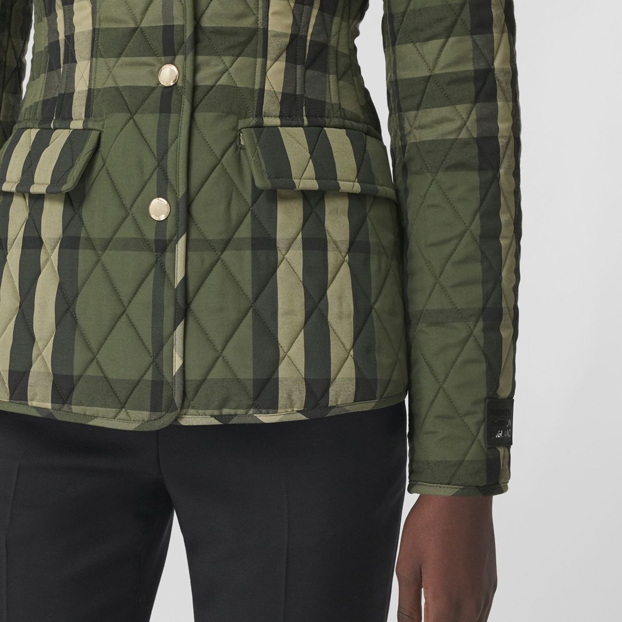Corduroy Collar Diamond Quilted Barn Jacket - 6