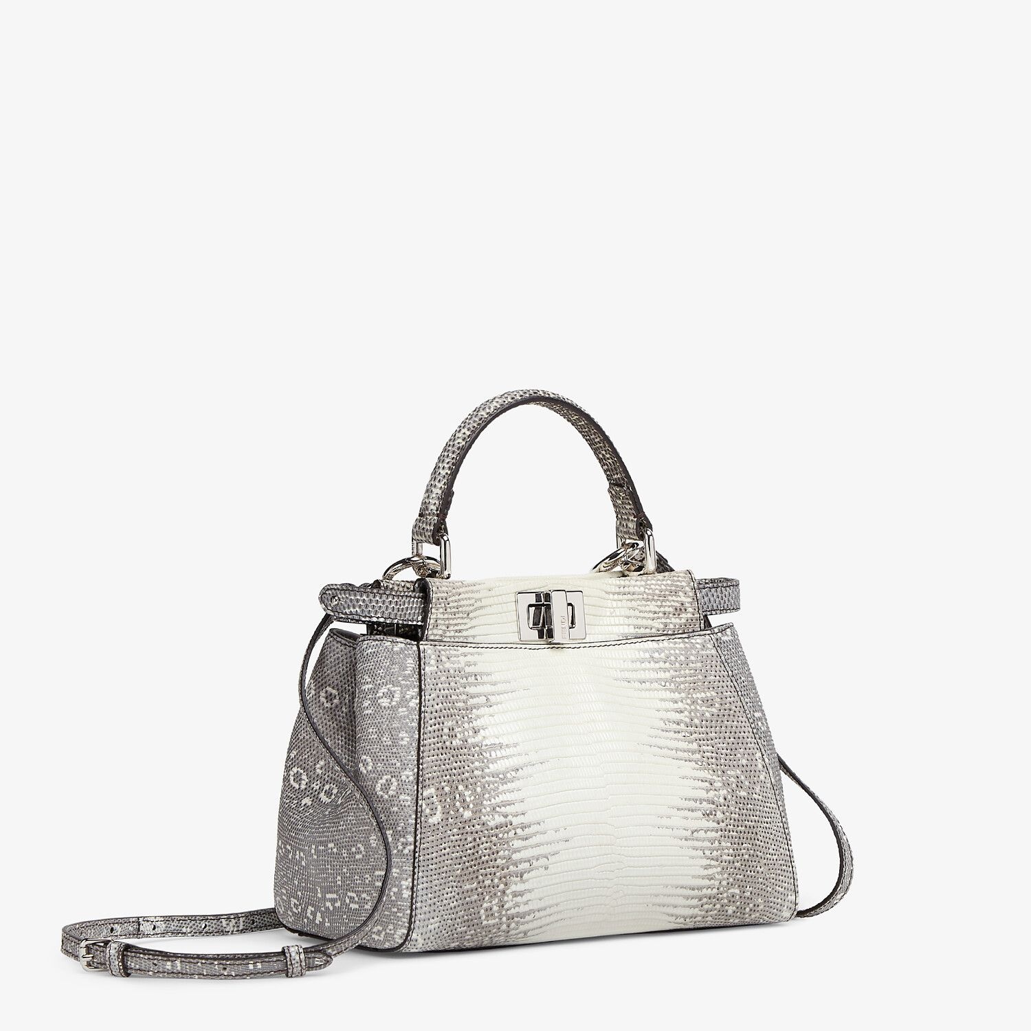 Gray gradient lizard leather bag - 3