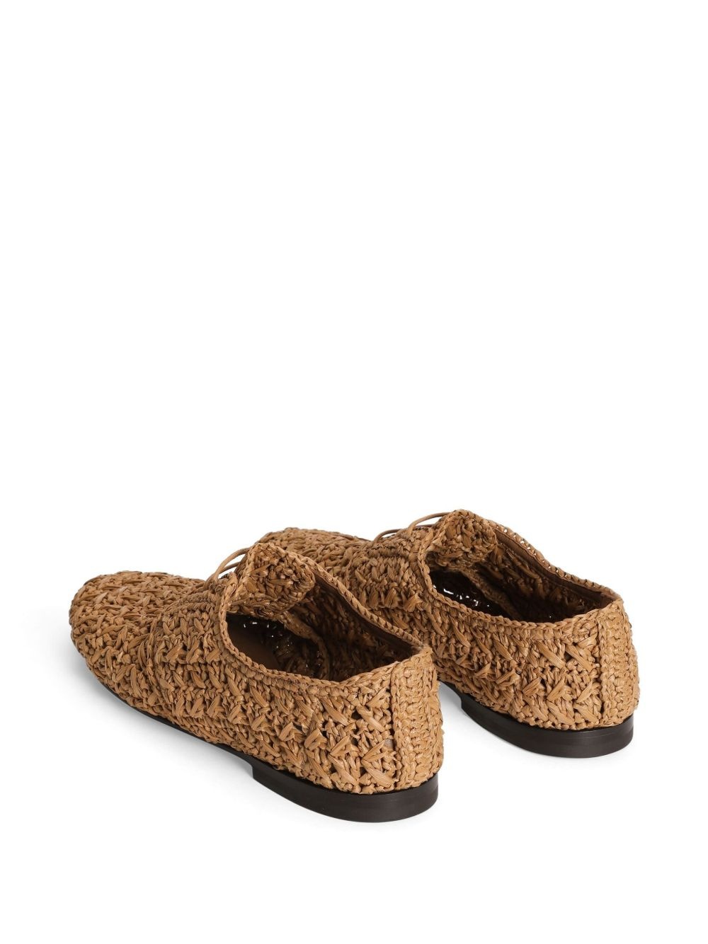 woven raffia Derby shoes - 3