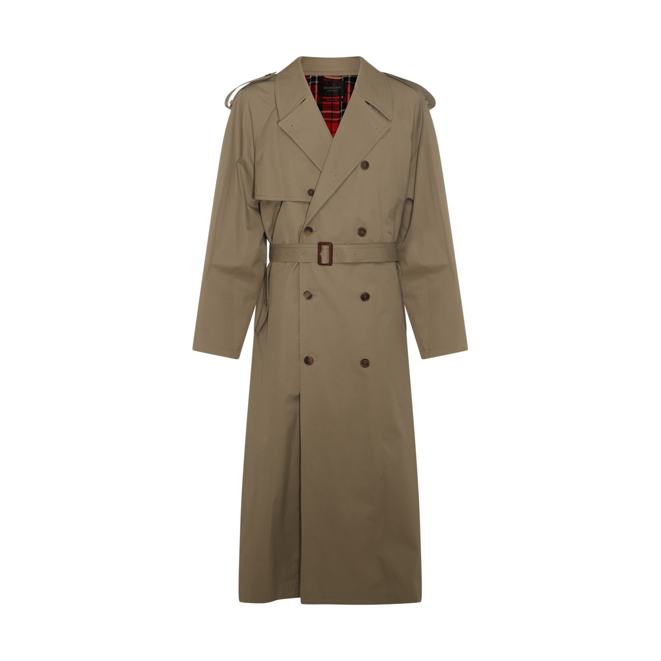 military beige cotton coat - 1