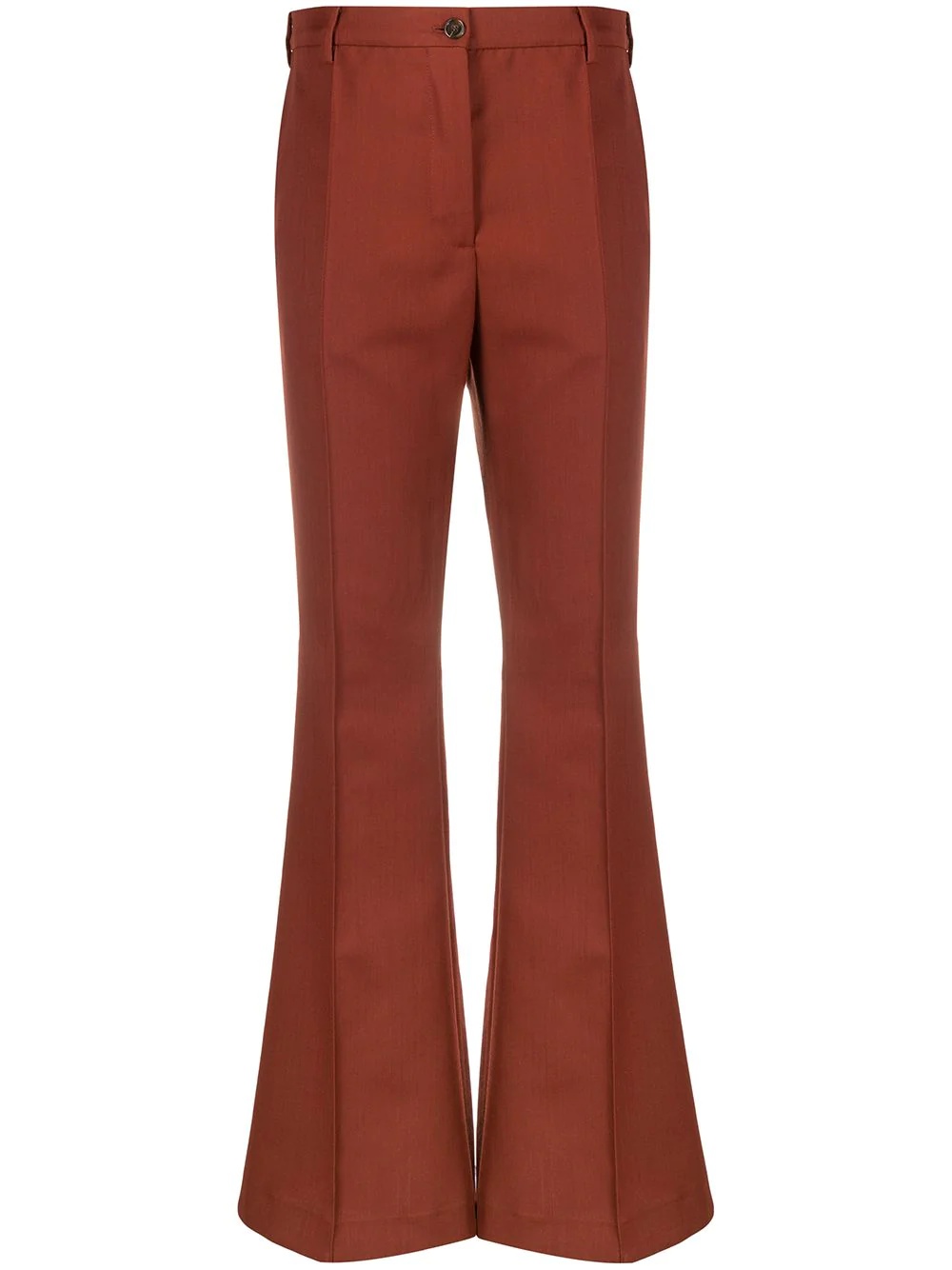 high-waisted flared trousers - 1