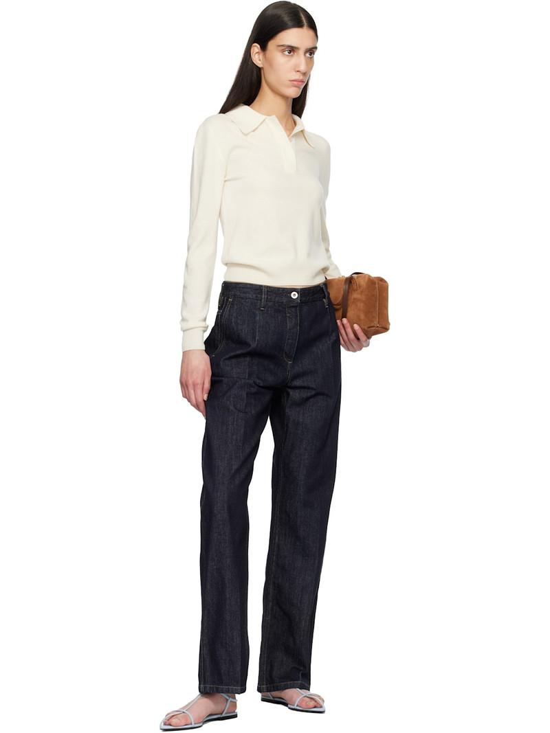 Jil Sander Off-White Wool Long Sleeve Polo outlook