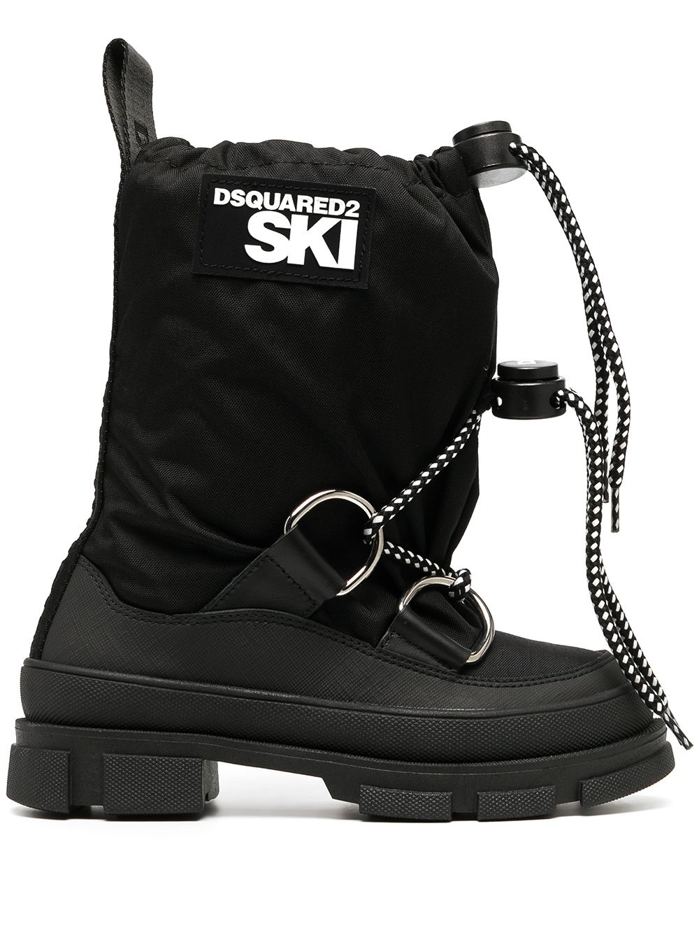 drawstring-fastening logo ski boots - 1