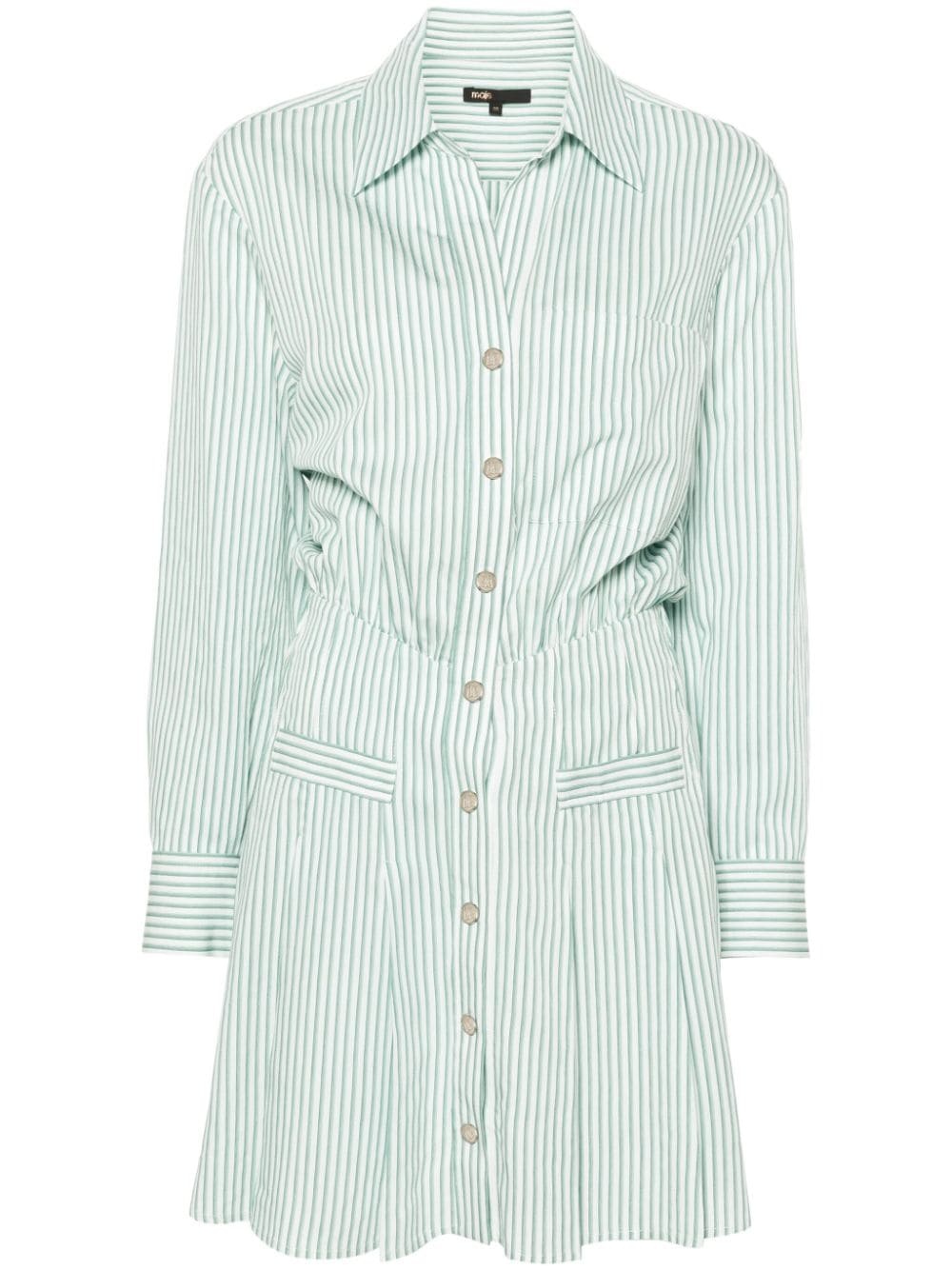 striped poplin shirt dress - 1