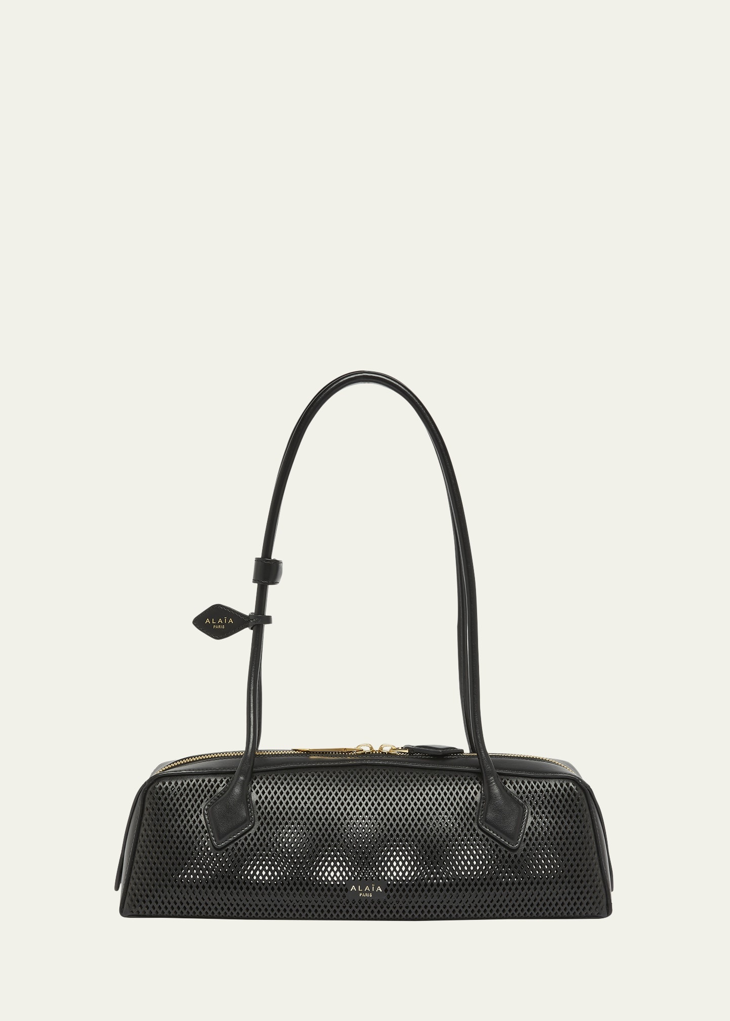 Le Teckel Medium Shoulder Bag in Fishnet Leather - 1