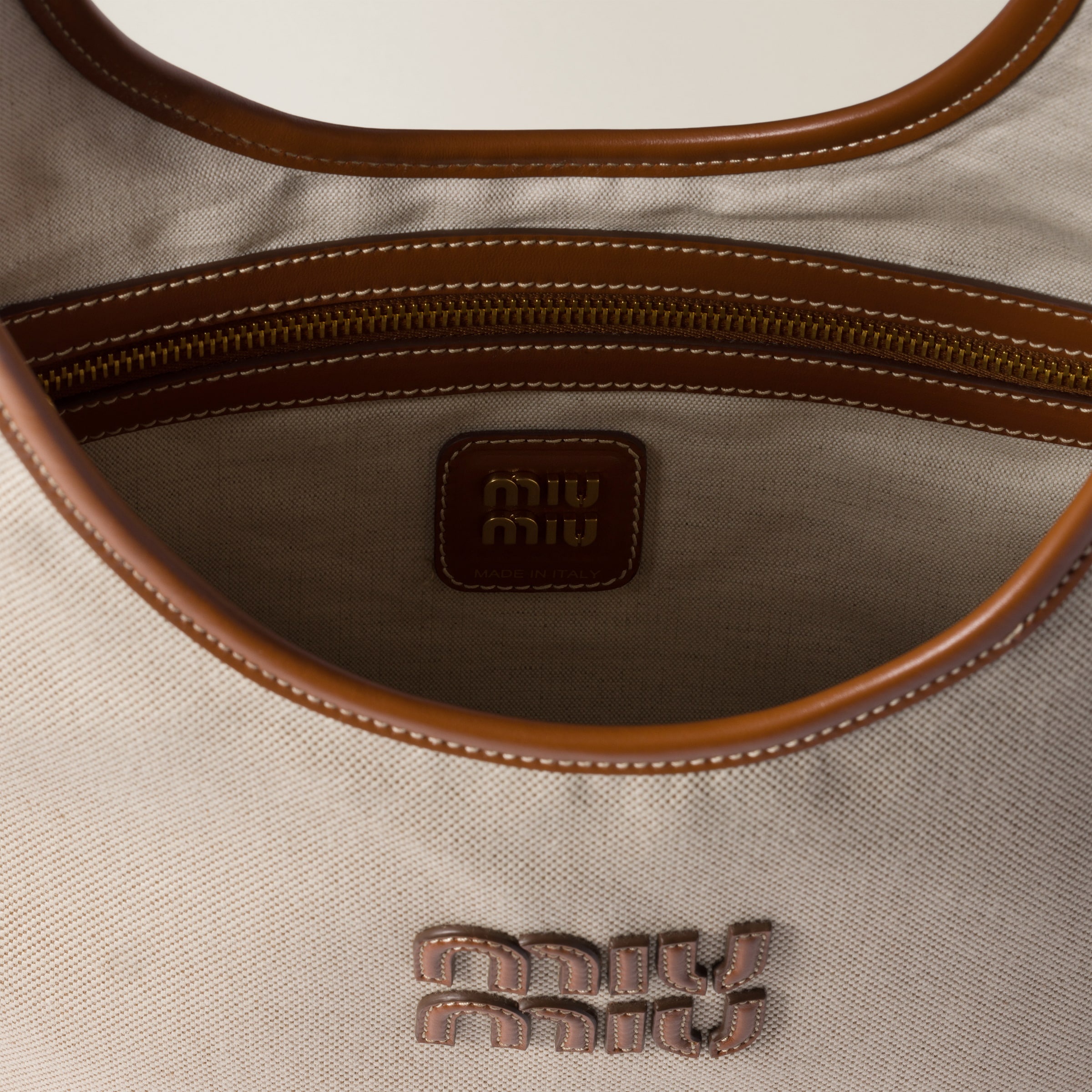 Miu Miu Ivy canvas and leather bag | REVERSIBLE
