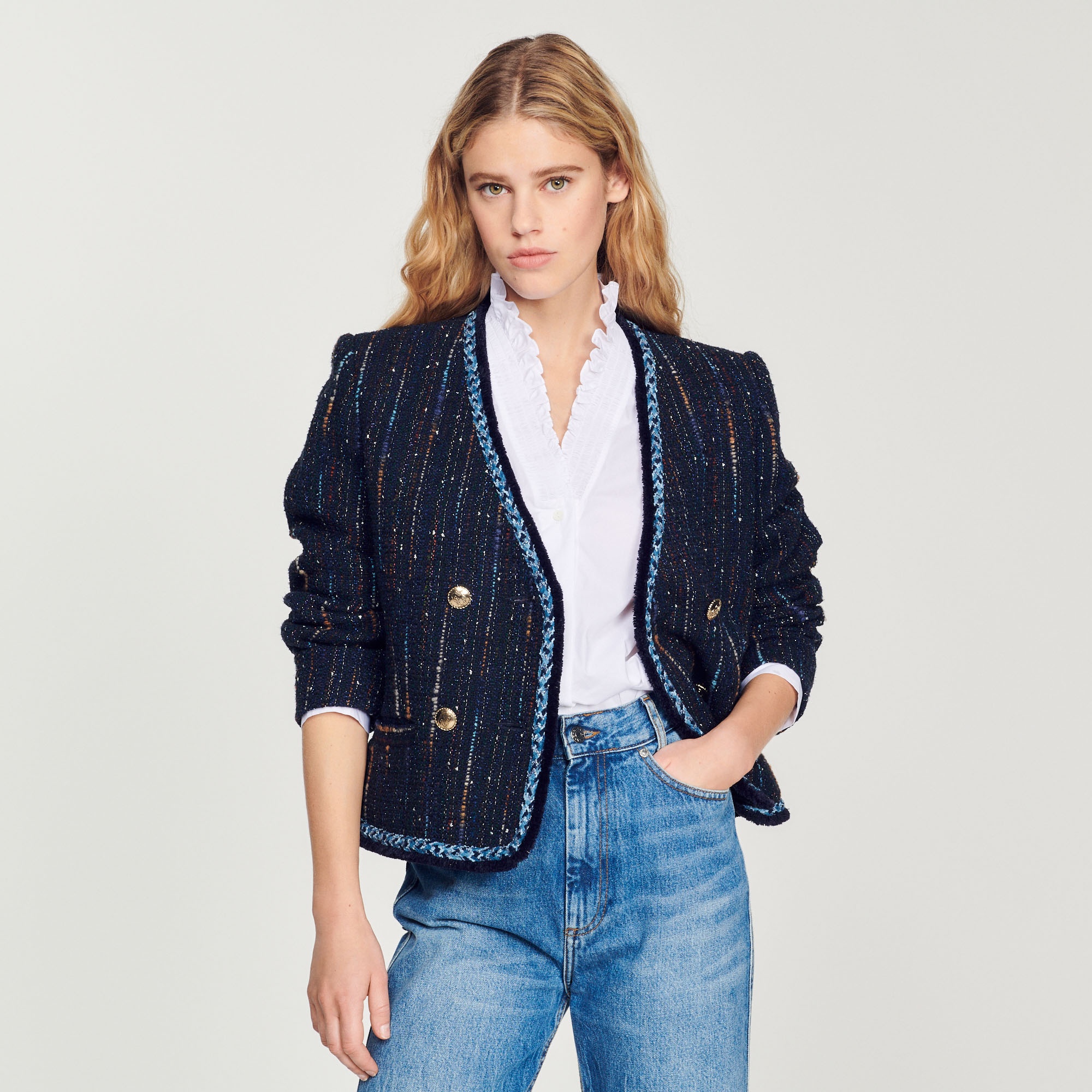 Tweed double-breasted jacket - 5