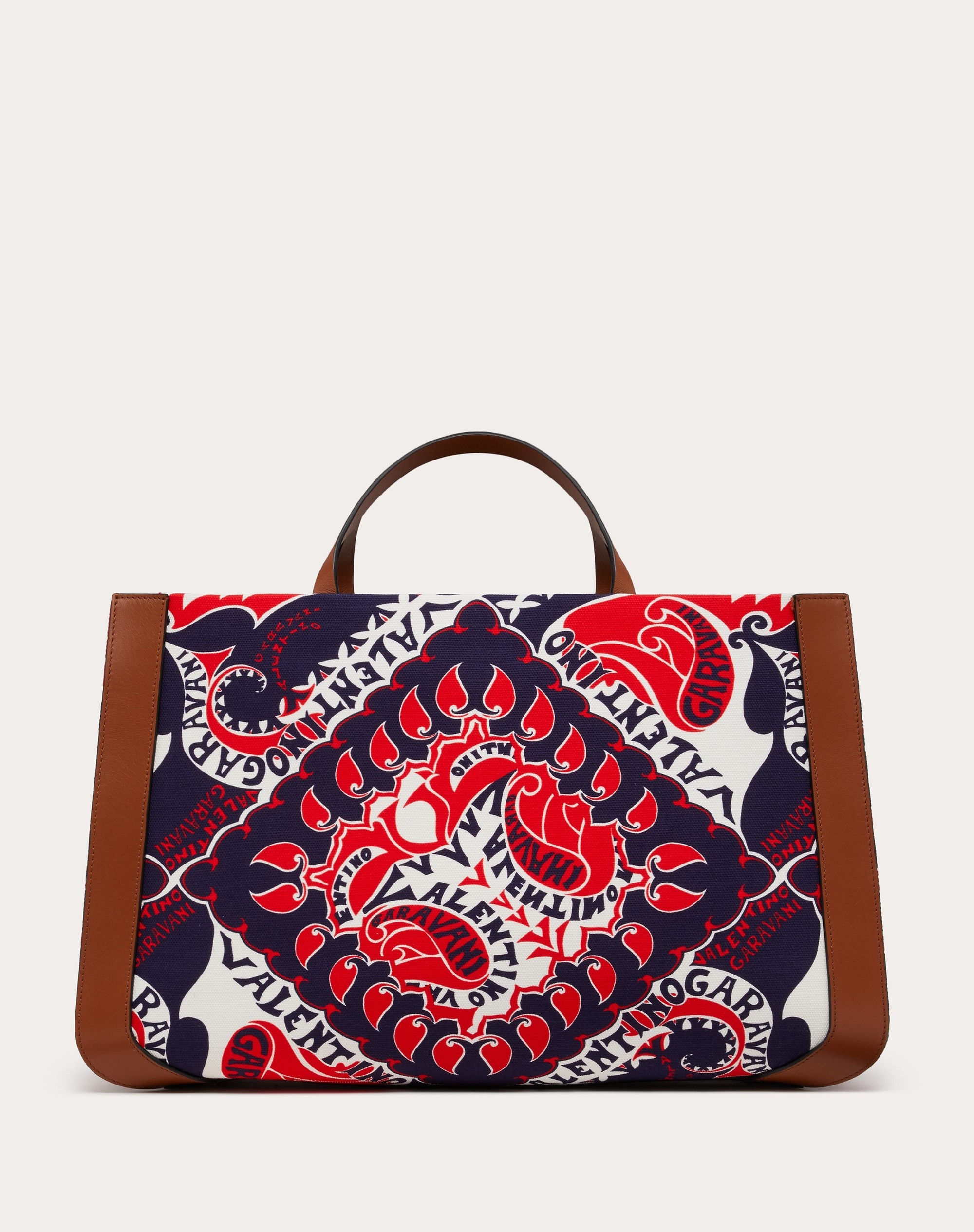 VLOGO SIGNATURE CANVAS HANDBAG WITH ARCHIVE MANIFESTO BANDANA PRINT - 3