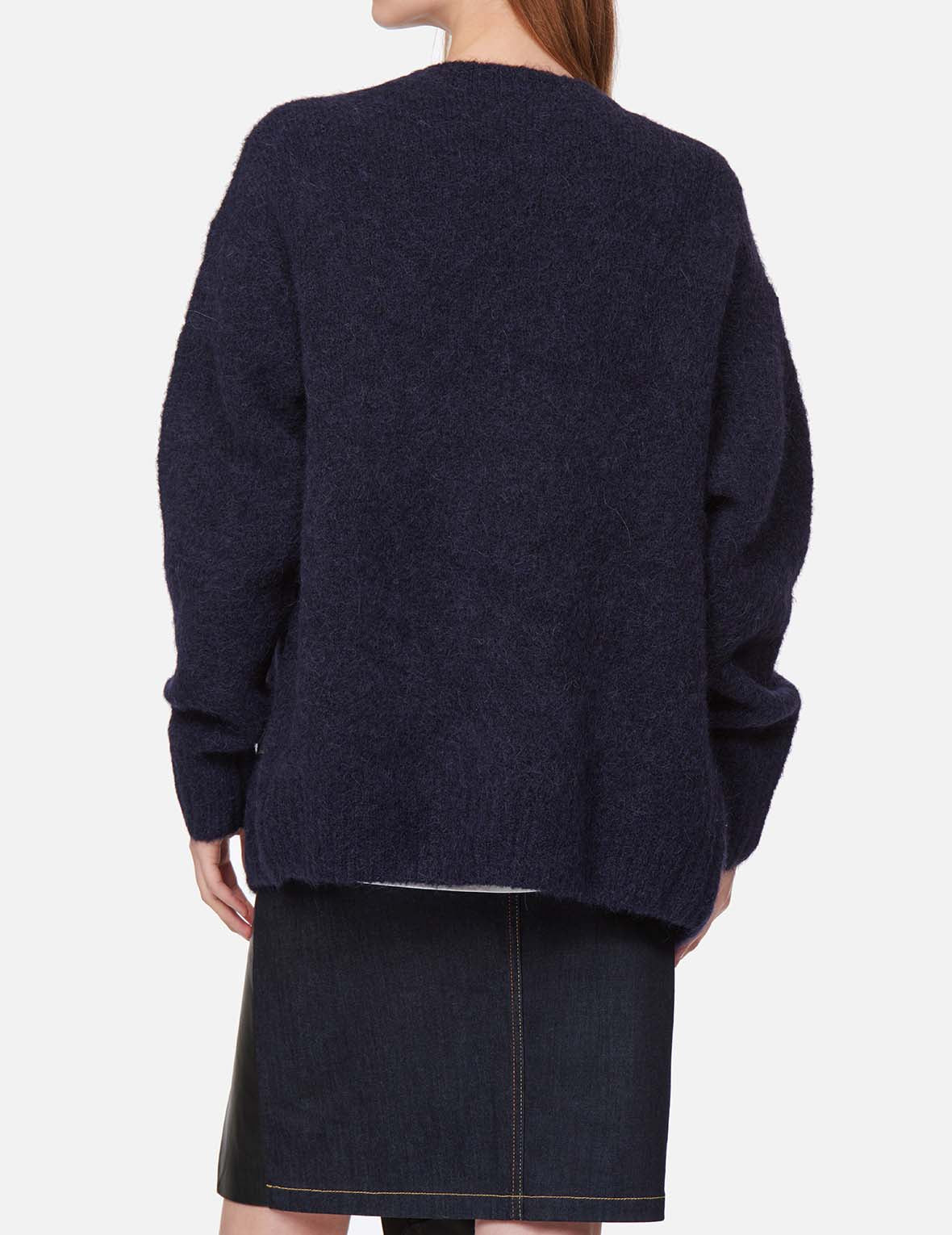 LOGO BADGE FLUFFY CARDIGAN - 4