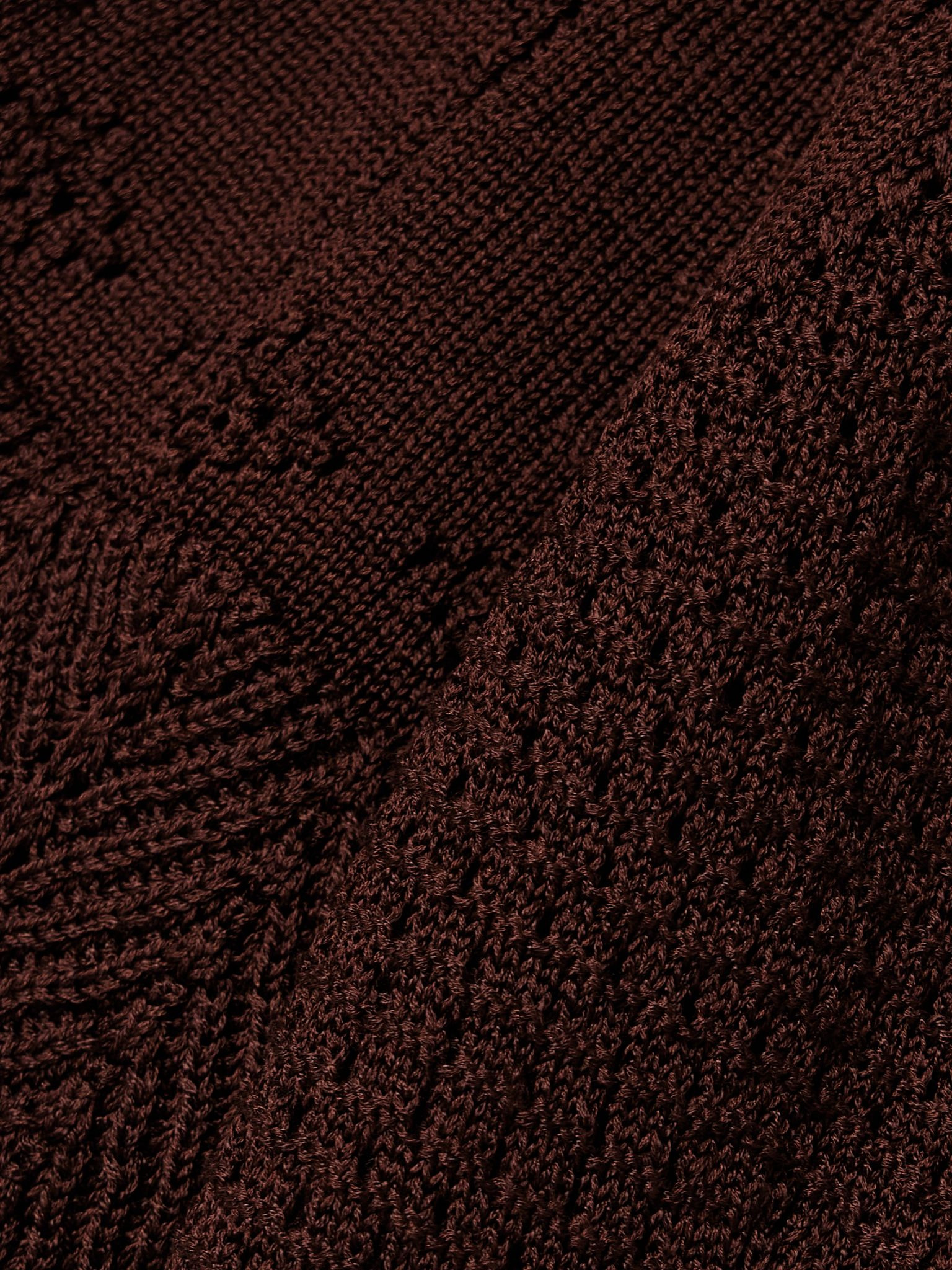 Imaginaire pointelle-knit cotton-blend maxi dress Chocolate - 4