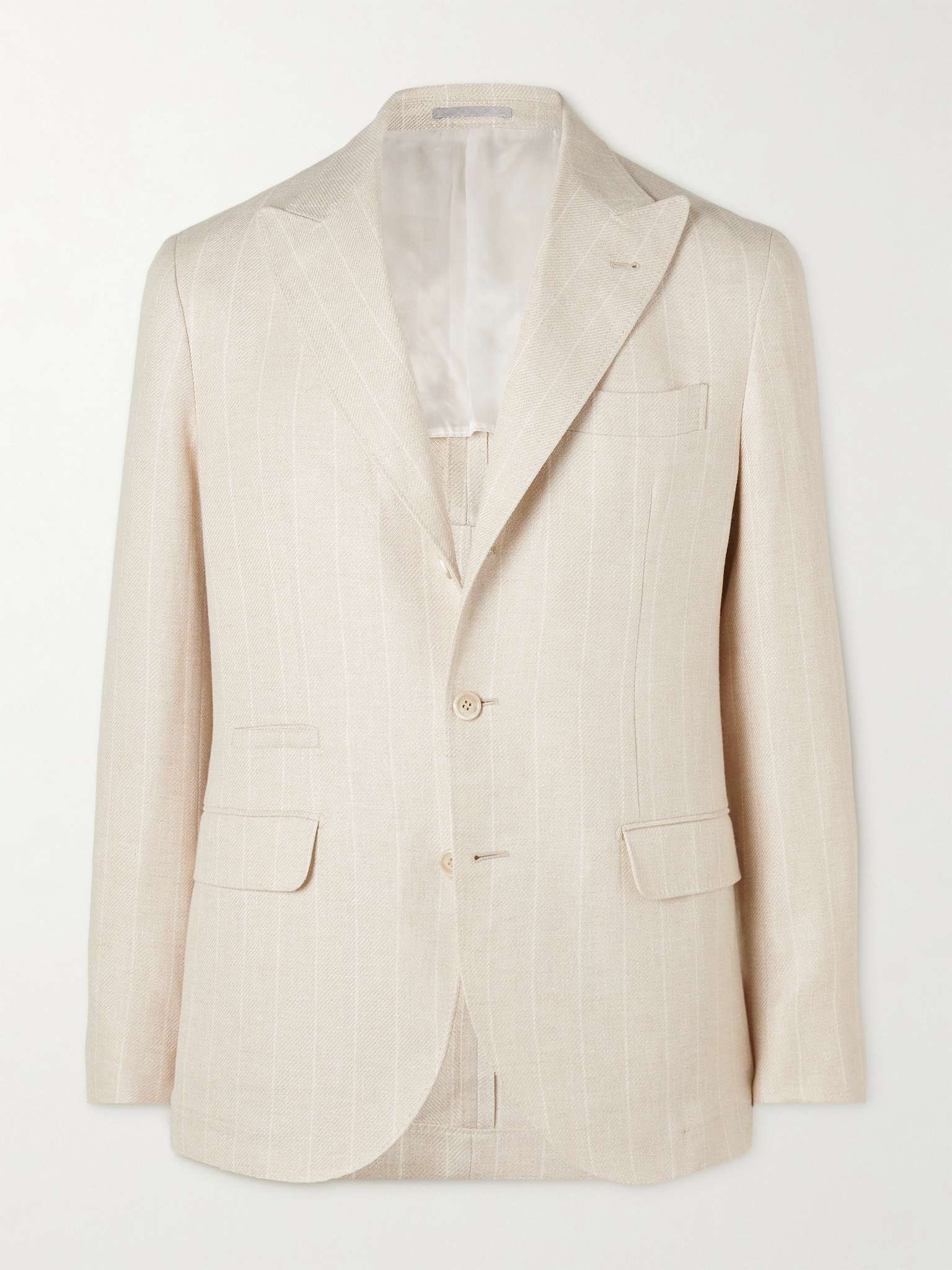 Unstructured Striped Linen, Wool and Silk-Blend Blazer - 1
