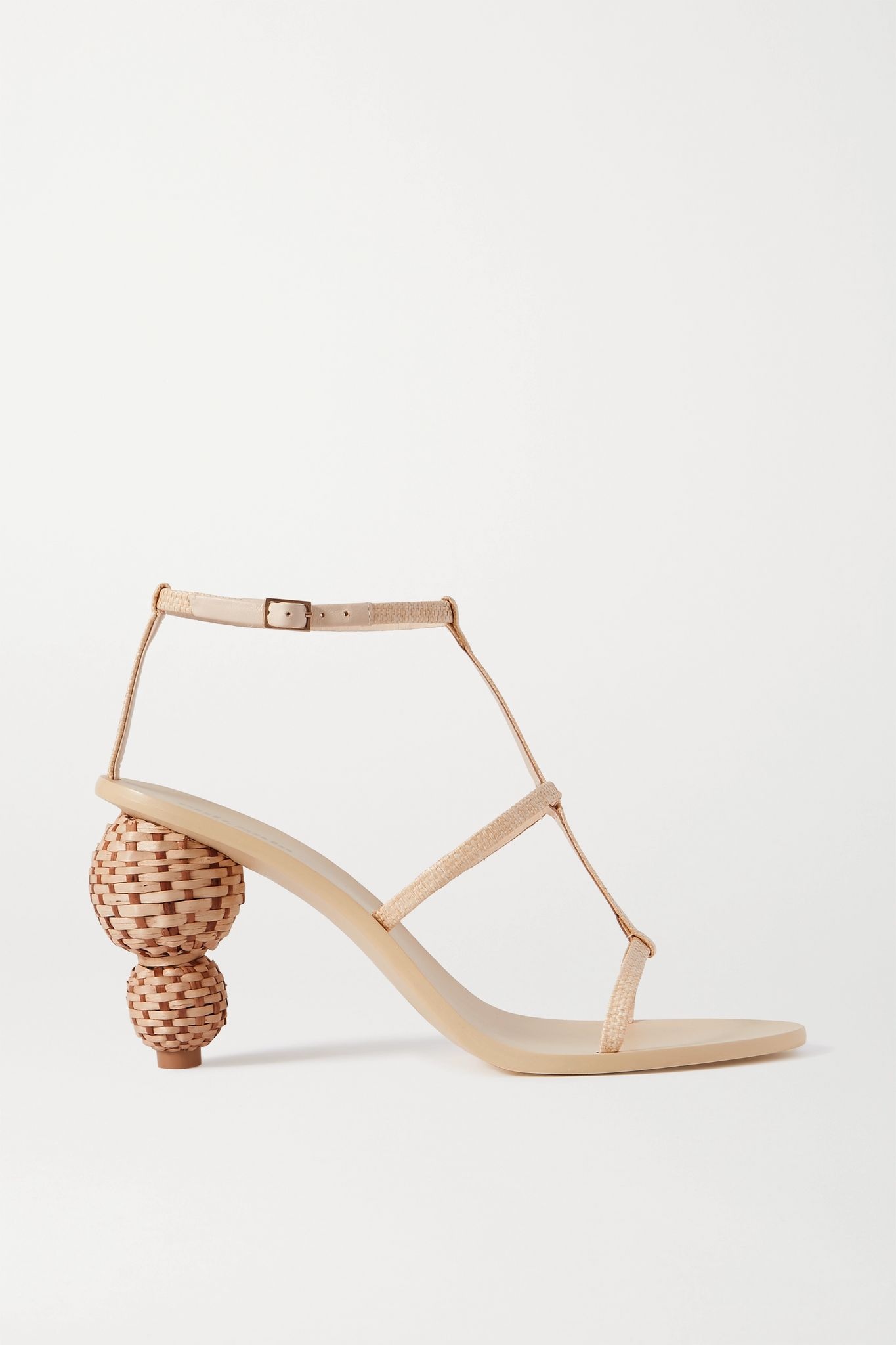 Eden raffia and leather sandals - 1