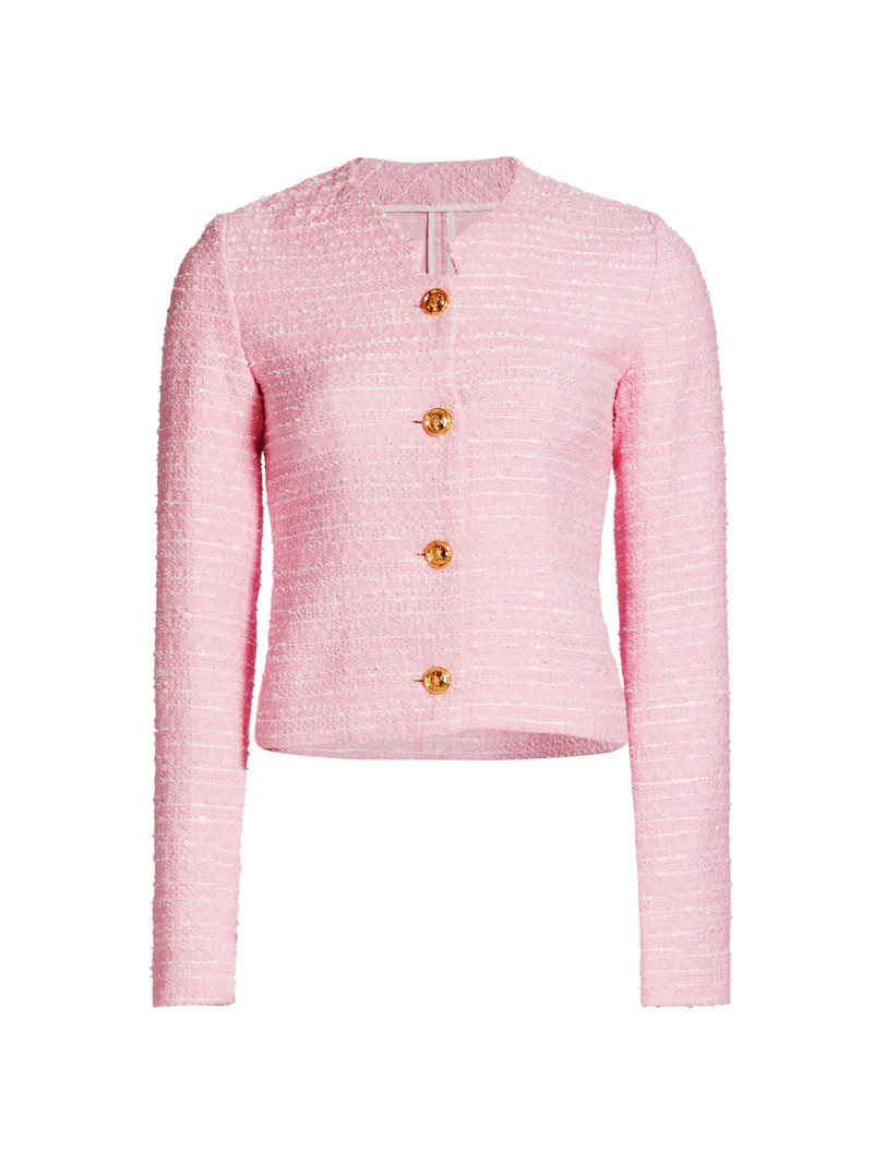 Women's Cotton-Blend Bouclé Jacket - Quartz Rose 1