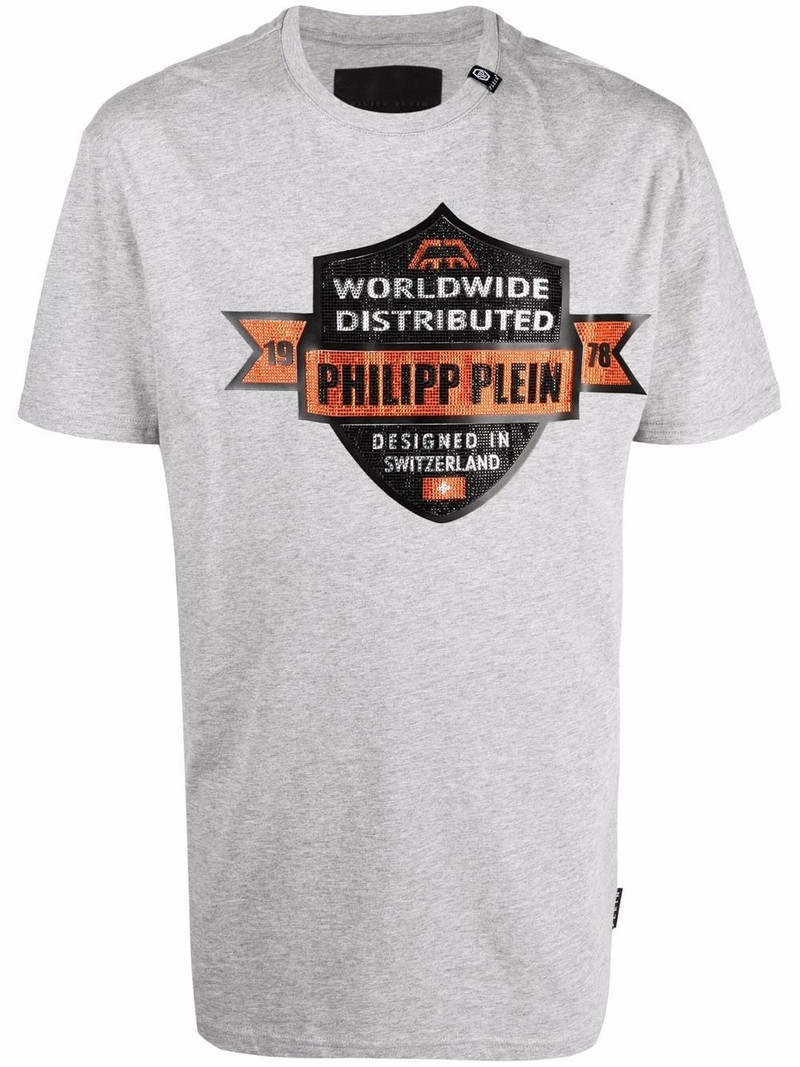 slogan-print cotton T-shirt 1