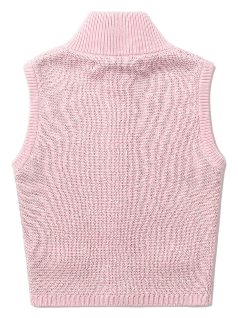 sequinned sleeveless cardigan - 6