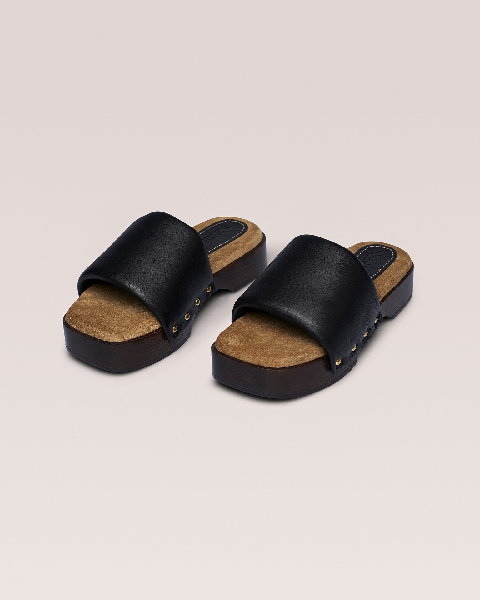 STEFFLON - Leather and suede sandals - Black - 2