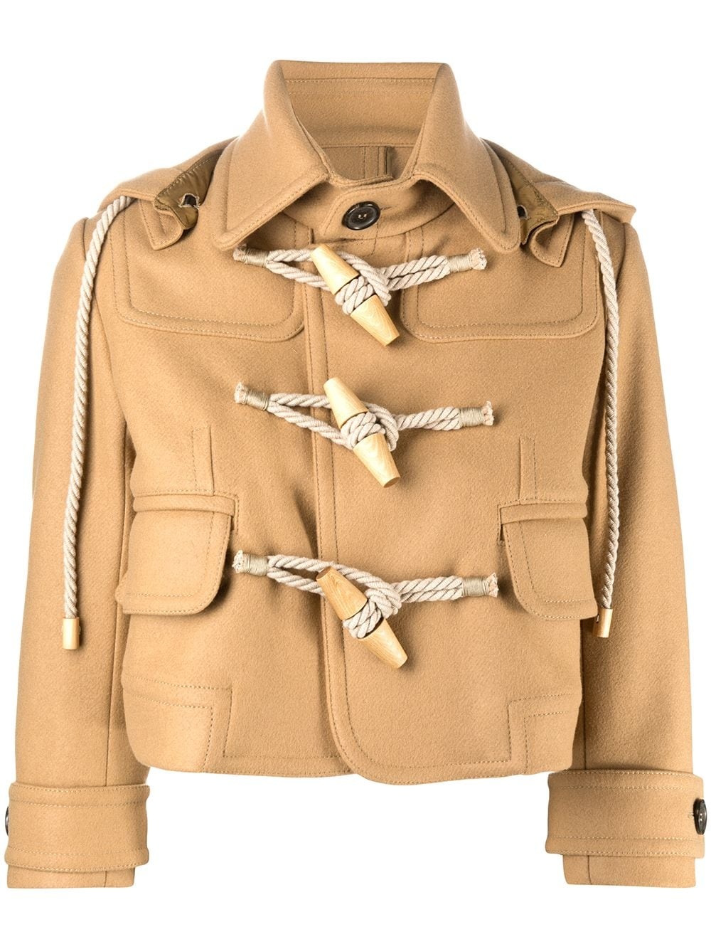 cropped duffel coat - 1