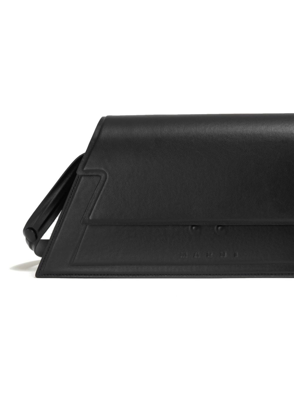 logo-debossed leather shoulder bag - 6