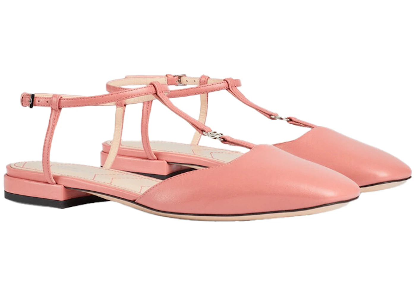 Gucci Double G Ballet Flats Pink Leather (Women's) - 2