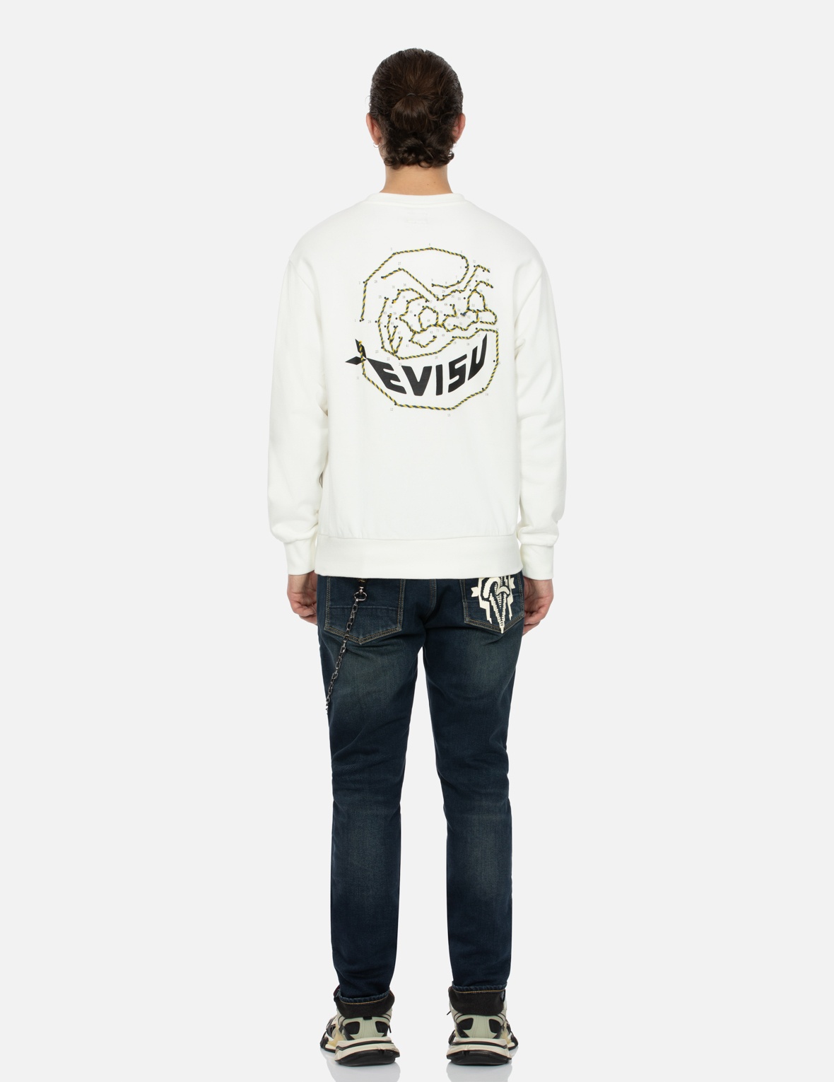 DOT-TO-DOT DARUMA AND LOGO PRINT RELAX FIT SWEATSHIRT - 5