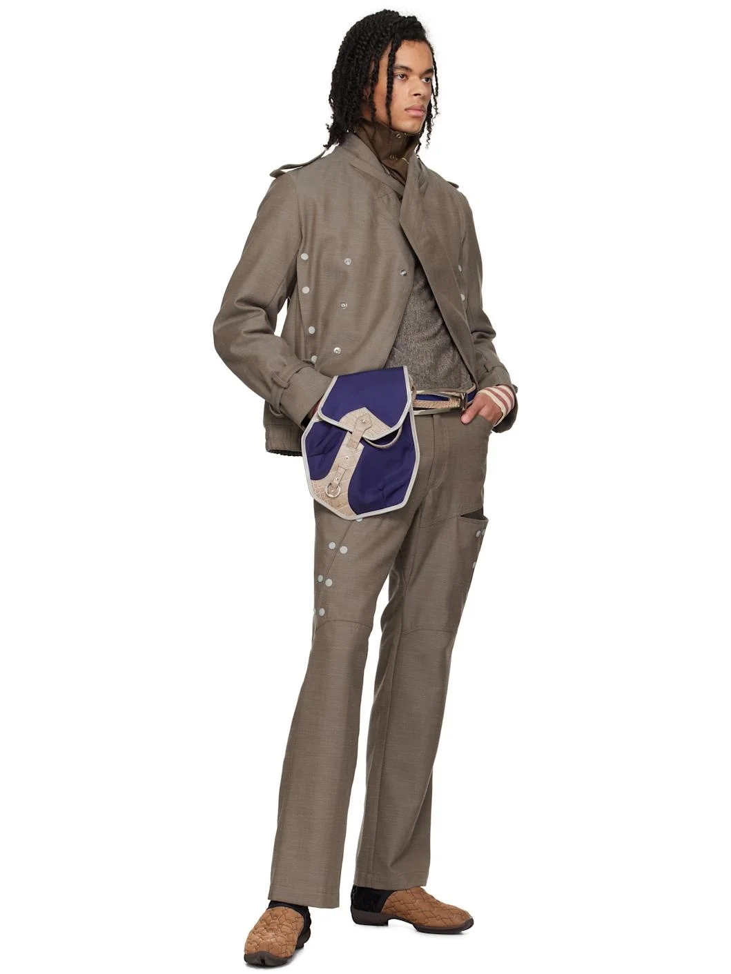 Kiko Kostadinov Brown Alec K-Dart Gaiter Scarf | REVERSIBLE