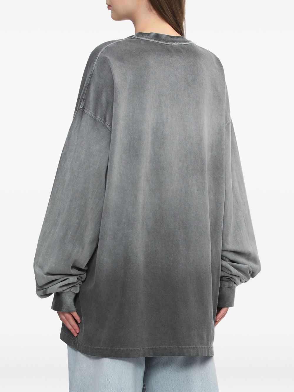 long-sleeve washed-effect T-shirt - 4