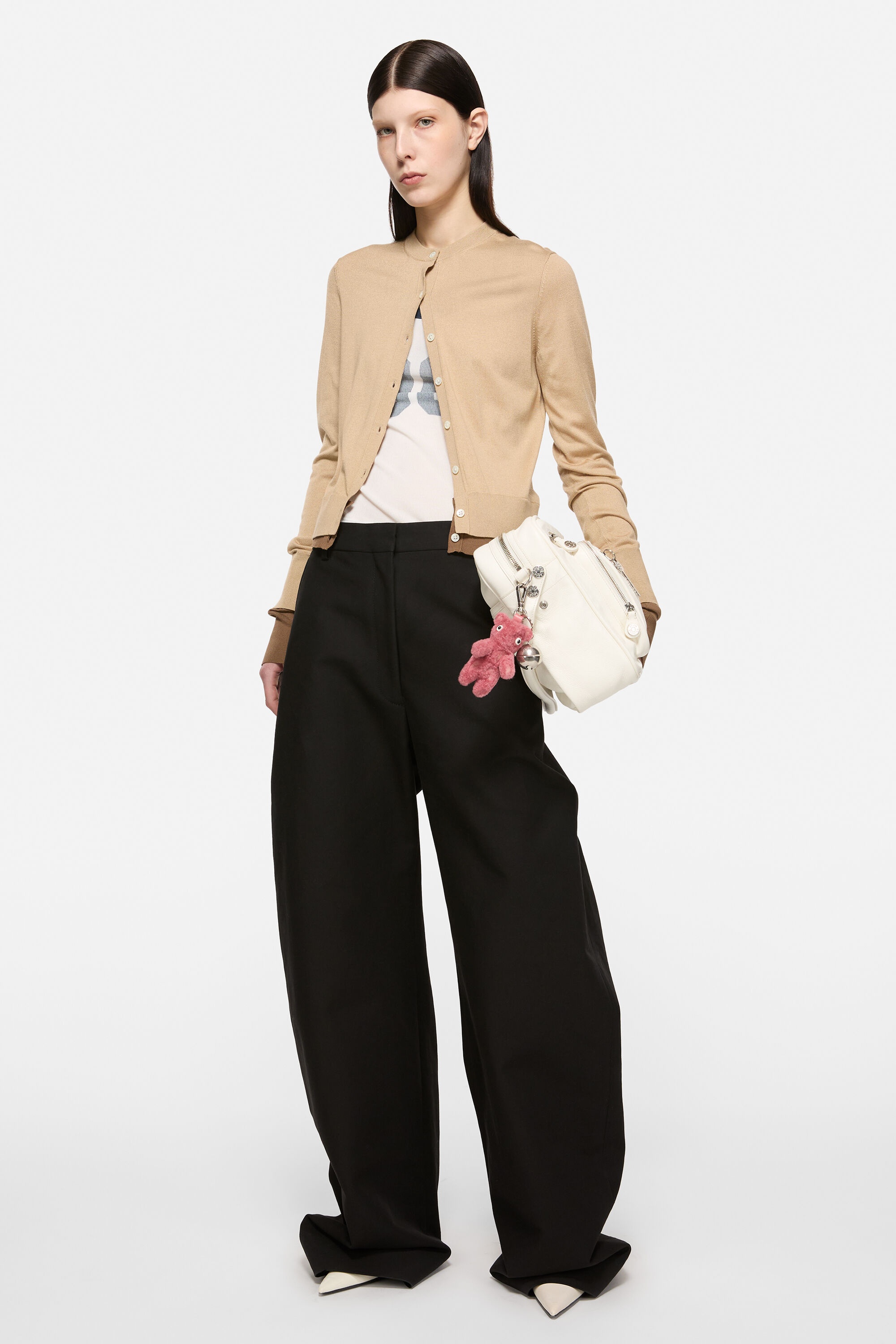 Layered silk cardigan - Sand beige - 2