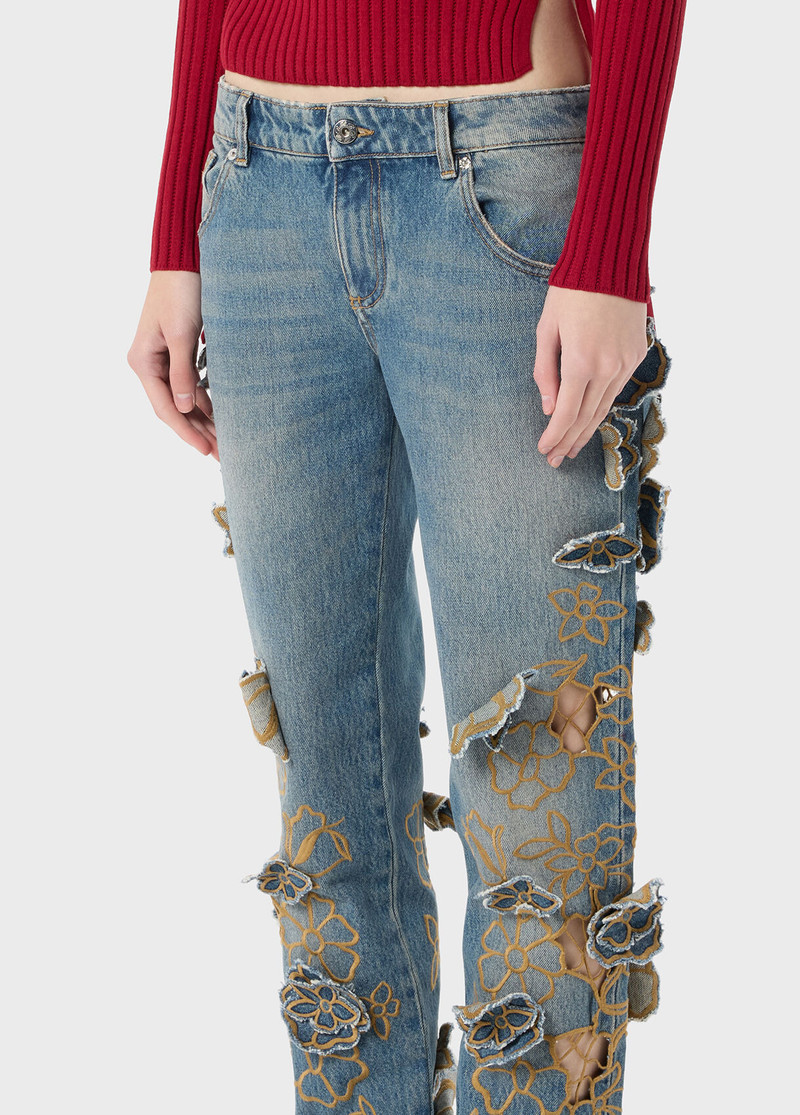 STRAIGHT LEG JEANS WITH EMBROIDERY 4