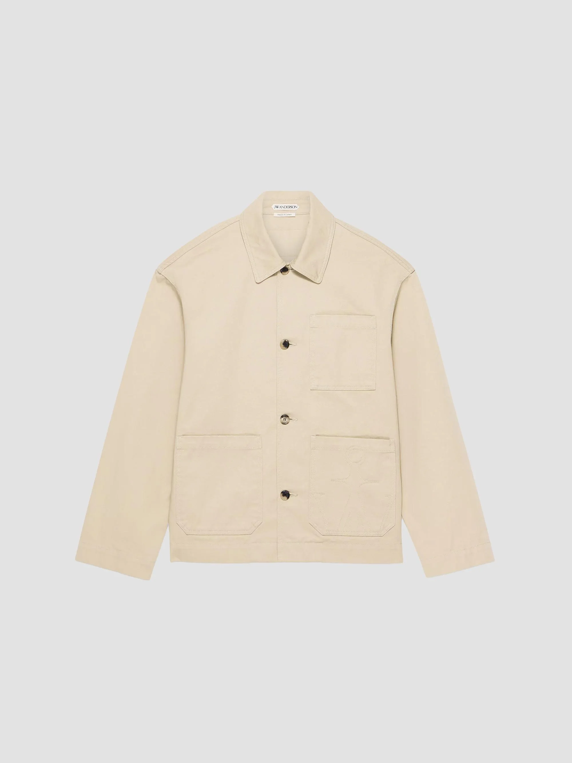 Women's Patch Pocket Cotton Jacket - Beige - 1