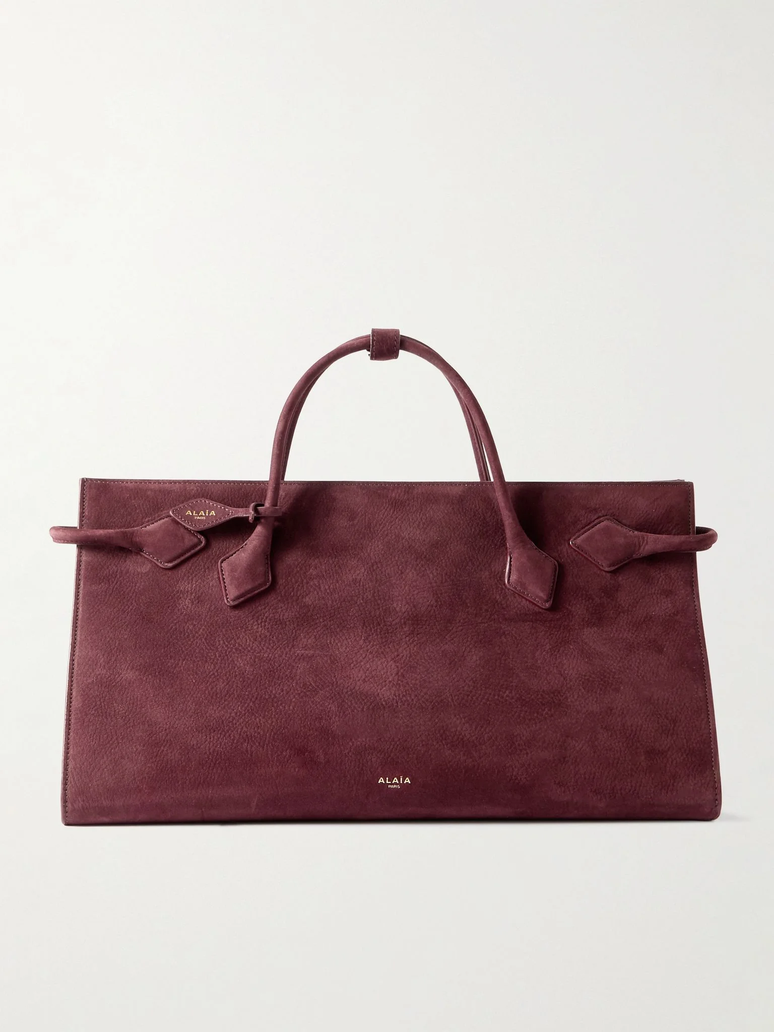 East West nubuck tote Burgundy - 1