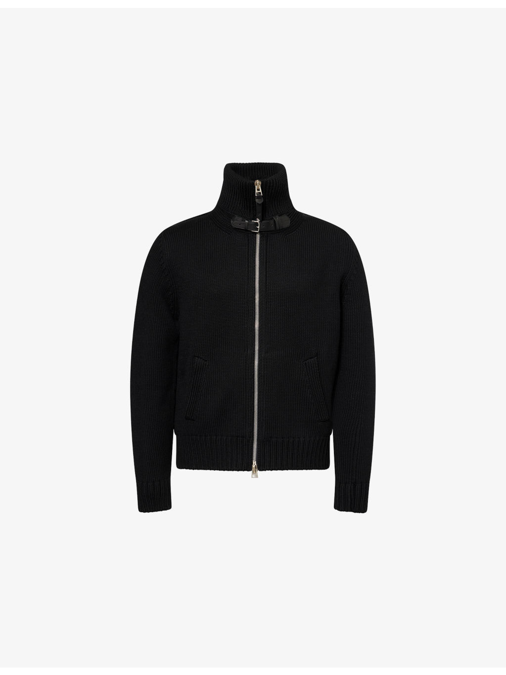 Buckle Zip-Through Wool Cardigan - 1