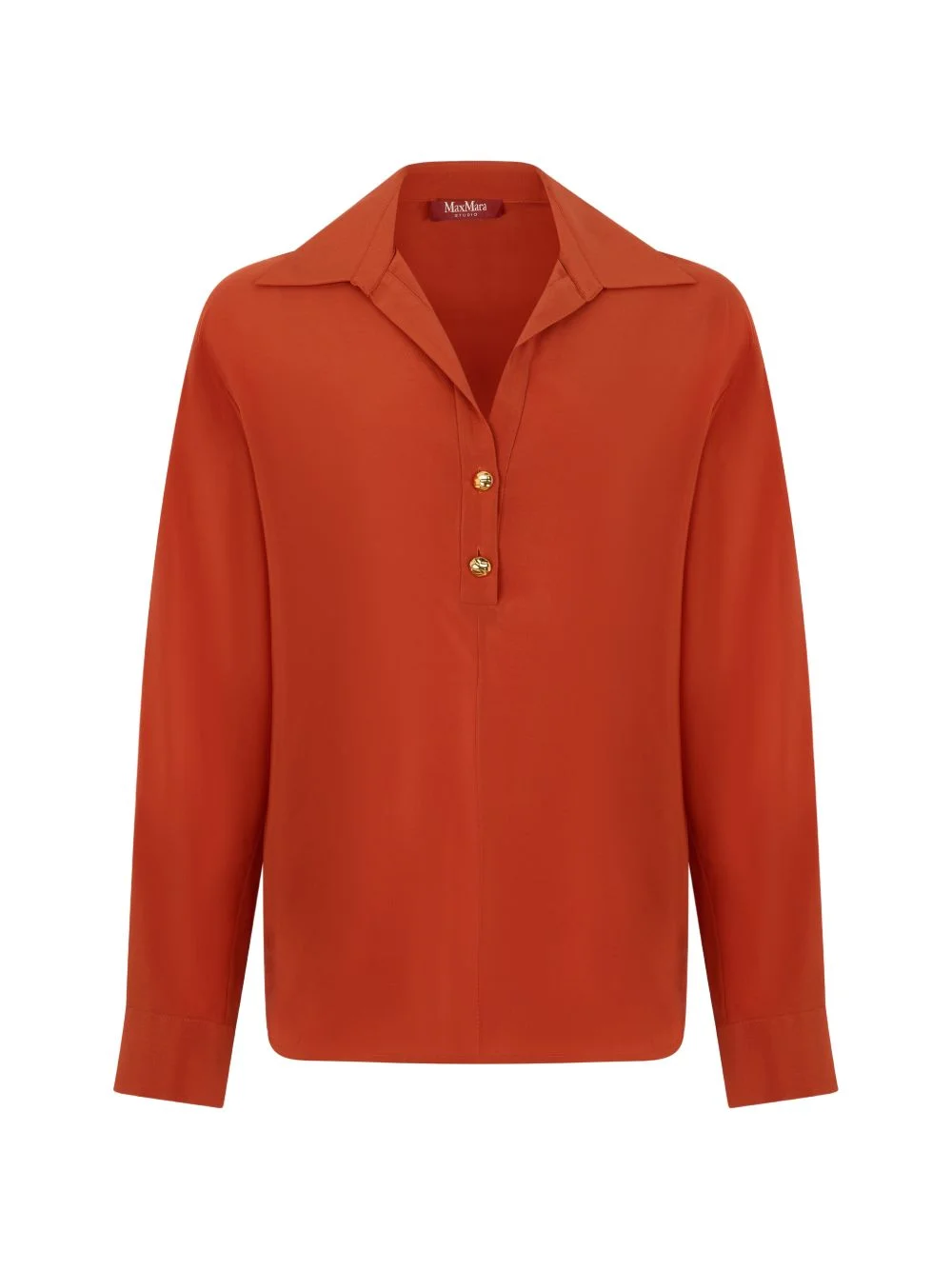 button-placket long-sleeve blouse - 1