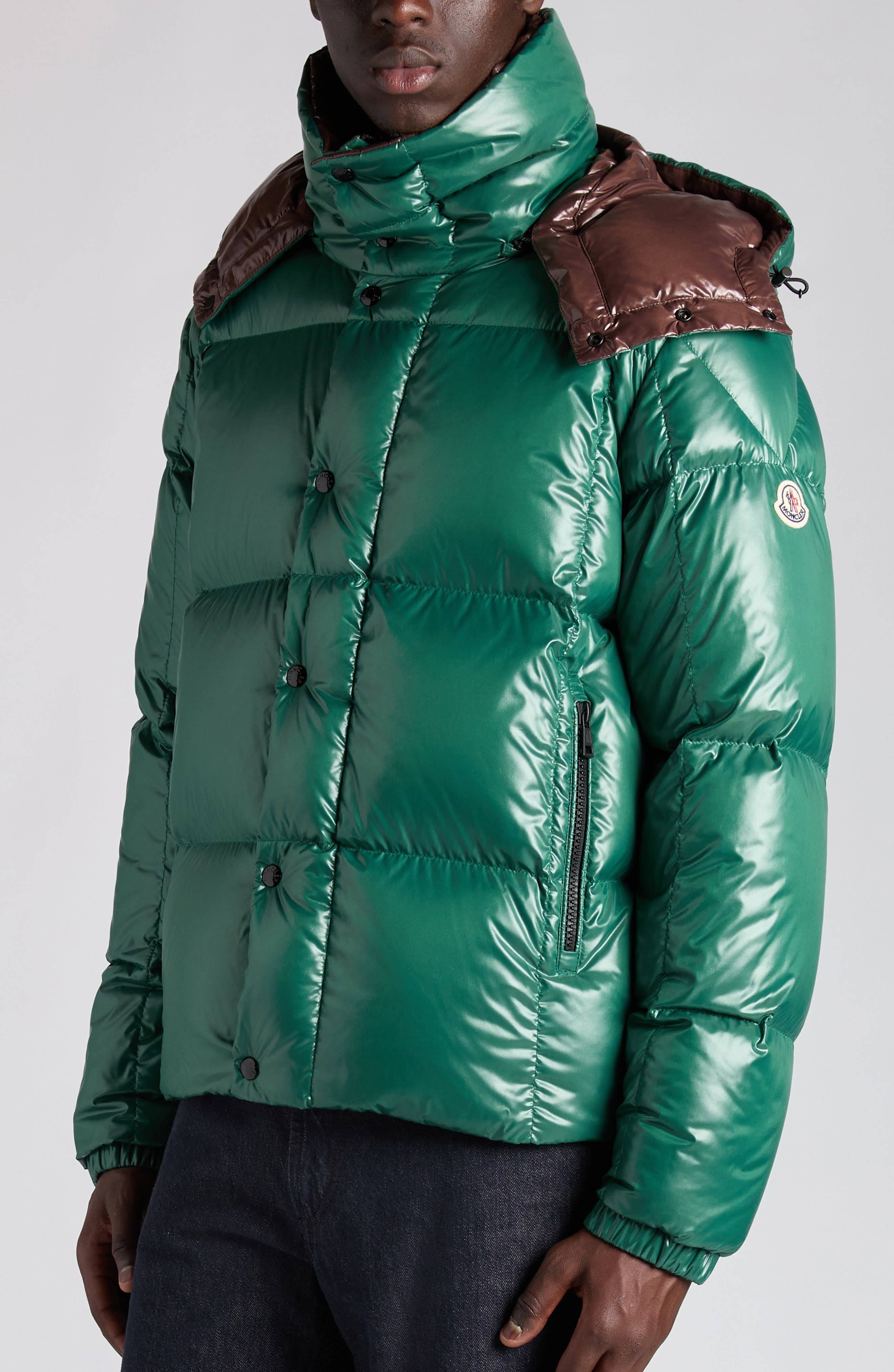 Moncler Parana Down Jacket with Removable Hood in Bistro Green at Nordstrom - 5